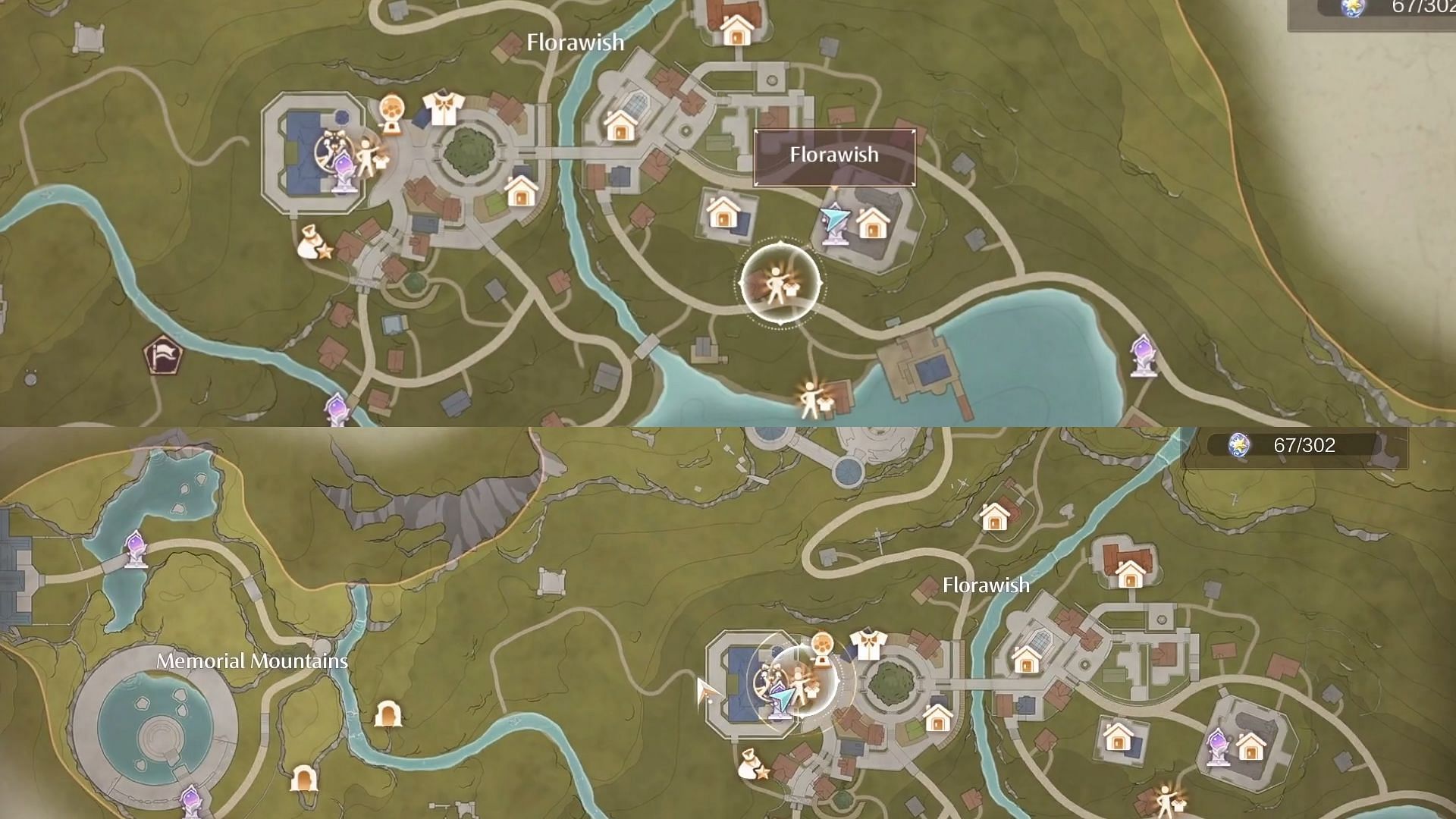 Locations of both Golden Daisies members&#039; challenges (Image via InFold)