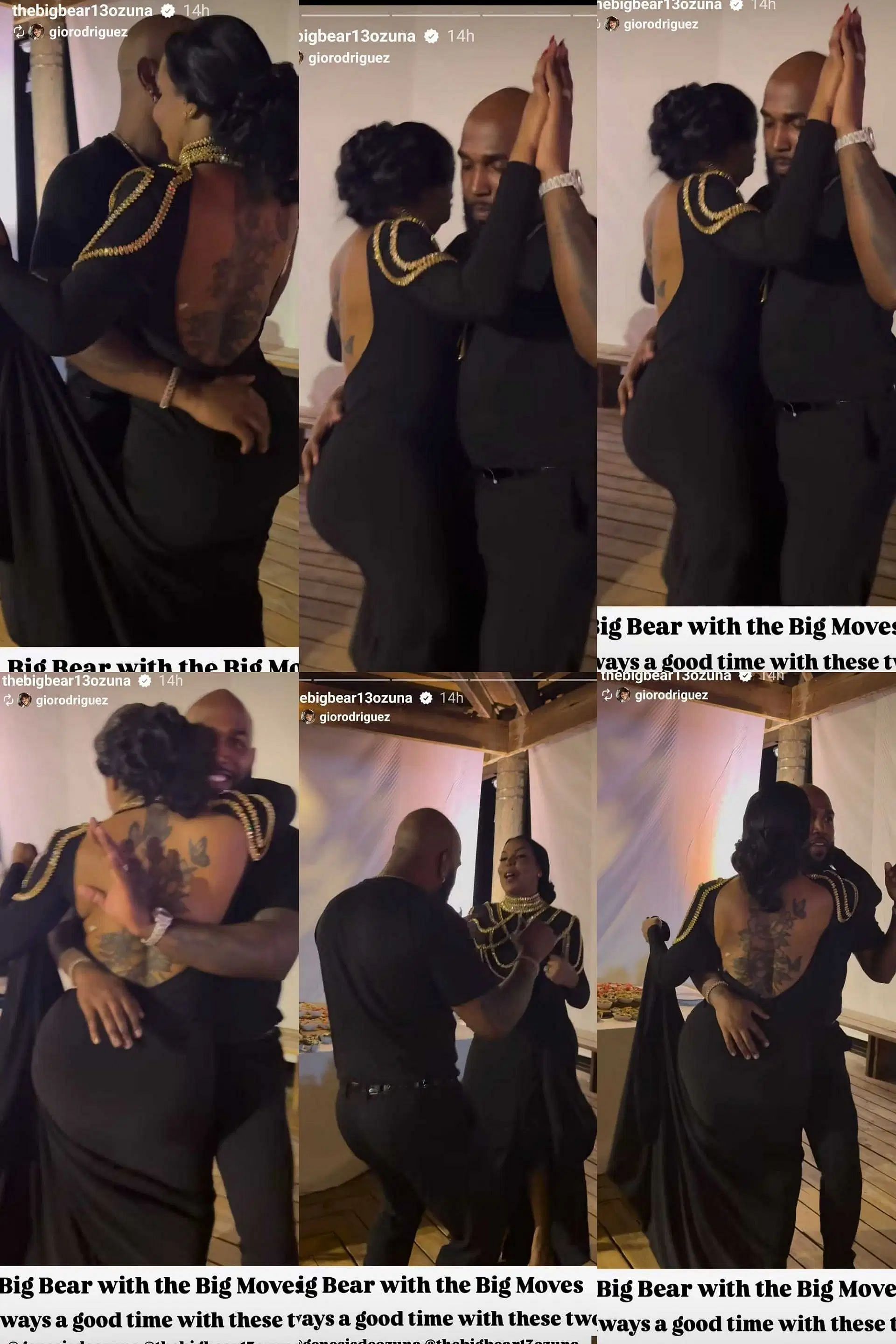 Screenshot of the video showing Ozuna dancing with his wife Genesis Ozuna. (Souce - Instagram/thebigbear13ozuna)