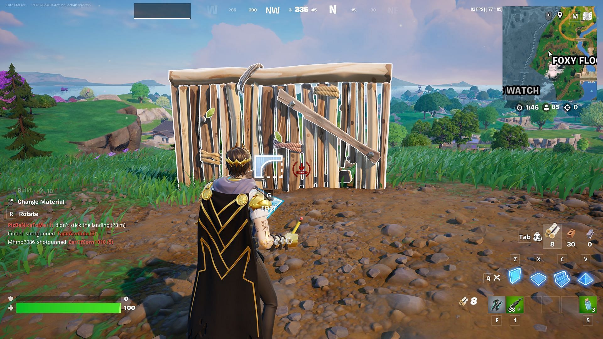 Use Simple Edit in Fortnite to quickly modify your builds with one button. (Image via Epic Games)