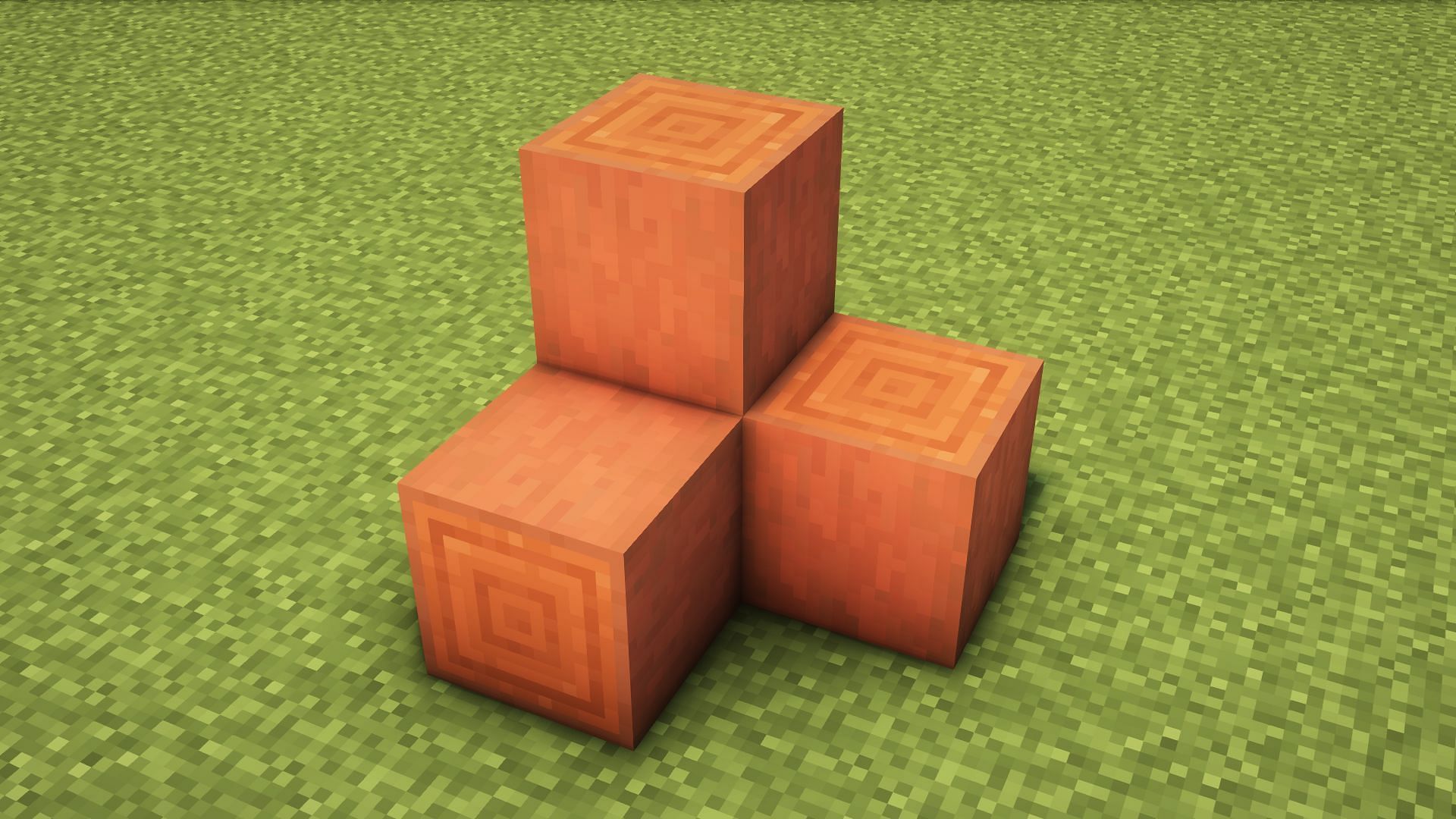 Acacia trees have orange-colored wood blocks (Image via Mojang Studios)