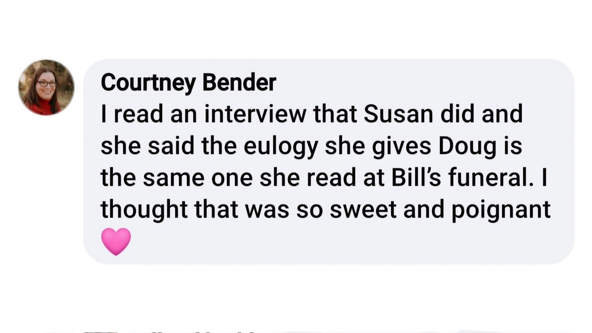 A fan speaking on Susan Hayes&#039; loss (Image via Days of Our Lives Official/ Facebook)