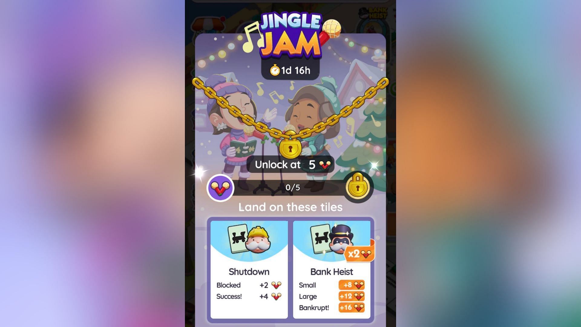 Collect Microphones to get rewards in the Monopoly Go Jingle Jam event (Image via Scopely)