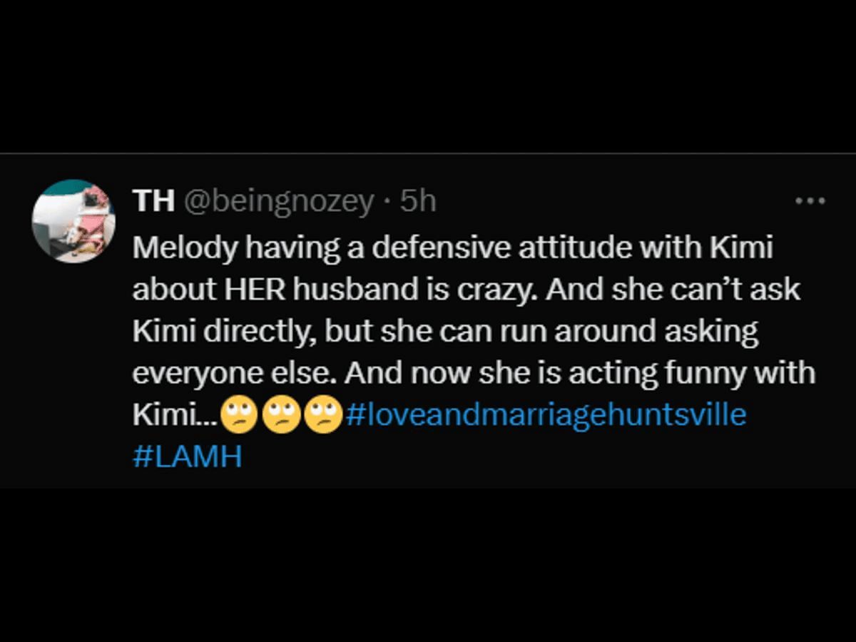 A fan reacted to Kimmi and Melody&#039;s argument (Image via X/@beingnozey)