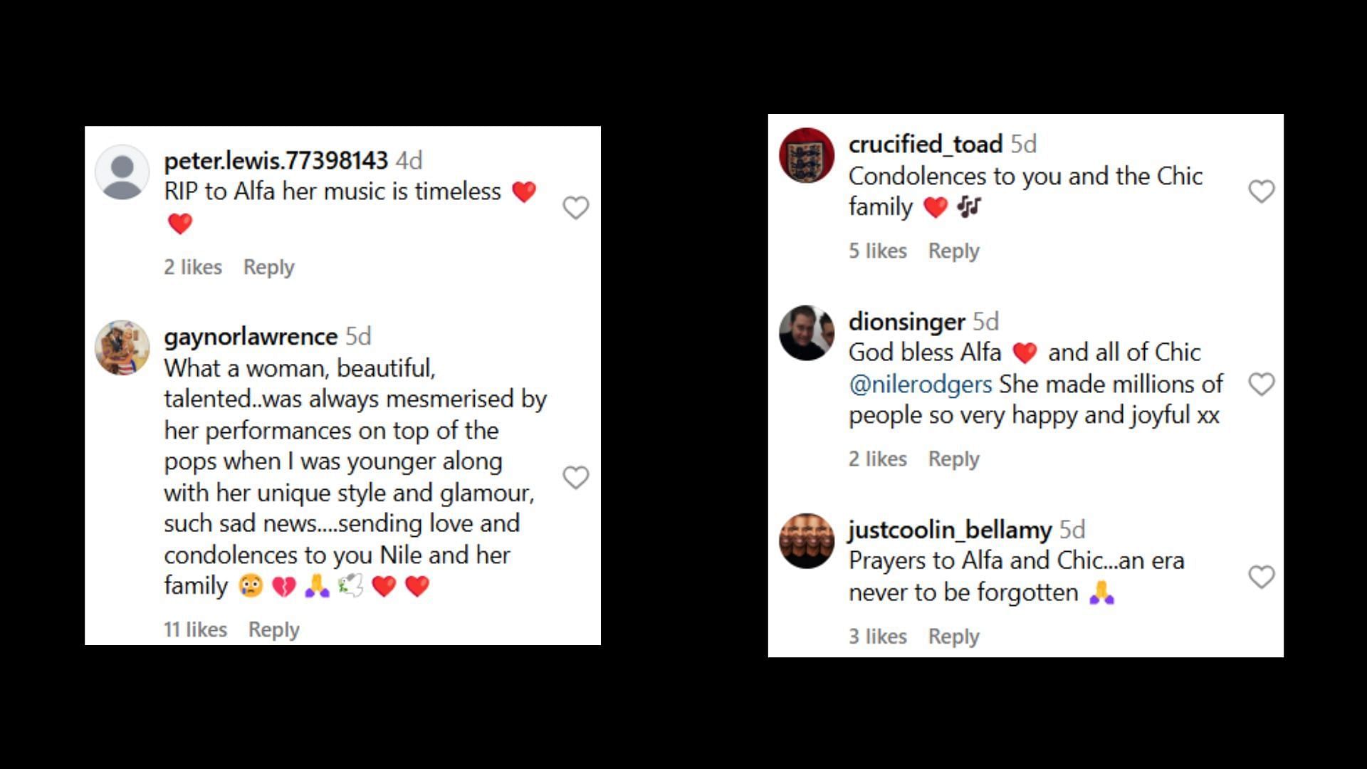 Online tributes (Images via Instagram/nilerodgers)