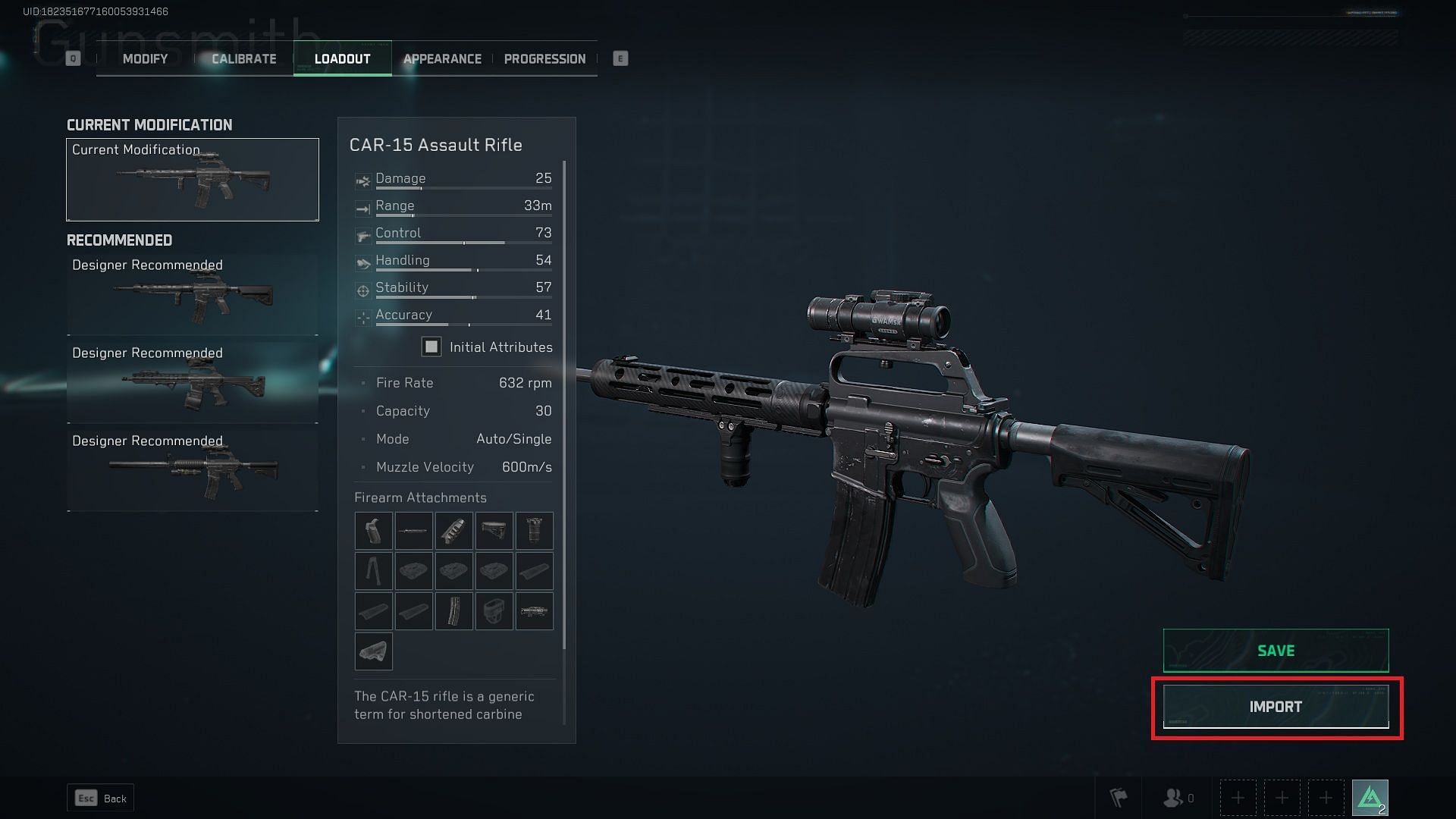 Guide to importing and exporting loadout codes in Delta Force (Image via TiMi Studio Group)