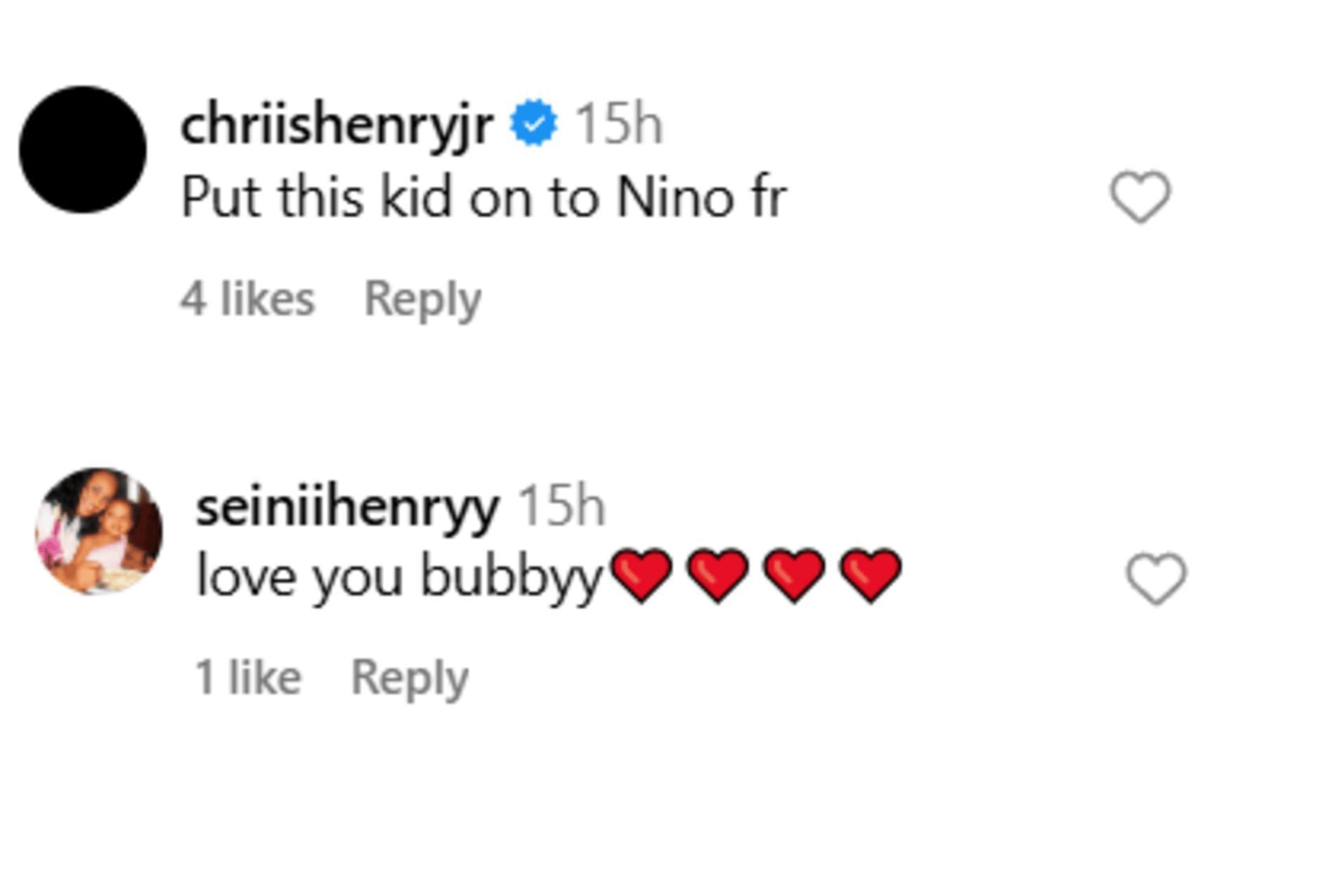 DeMarcus Henry&#039;s siblings reacting to Mater Dei star&#039;s Instagram post (Source: Instagram/demarcushenry._)