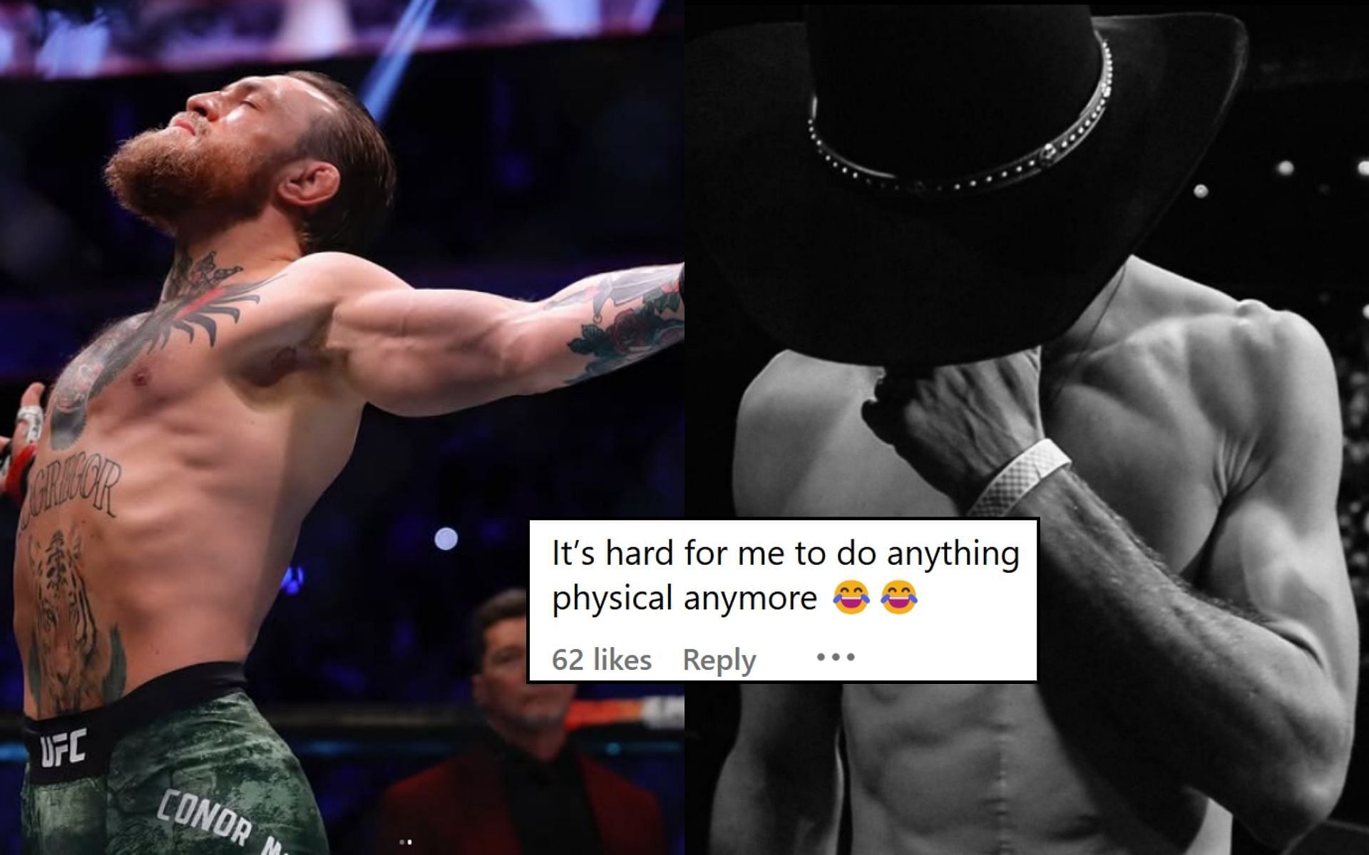 A former opponent (right) of Conor McGregor (right) admits to finding it hard to make a comeback. [Image credit: @thenotoriousmma, @cowboycerrone on Instagram]