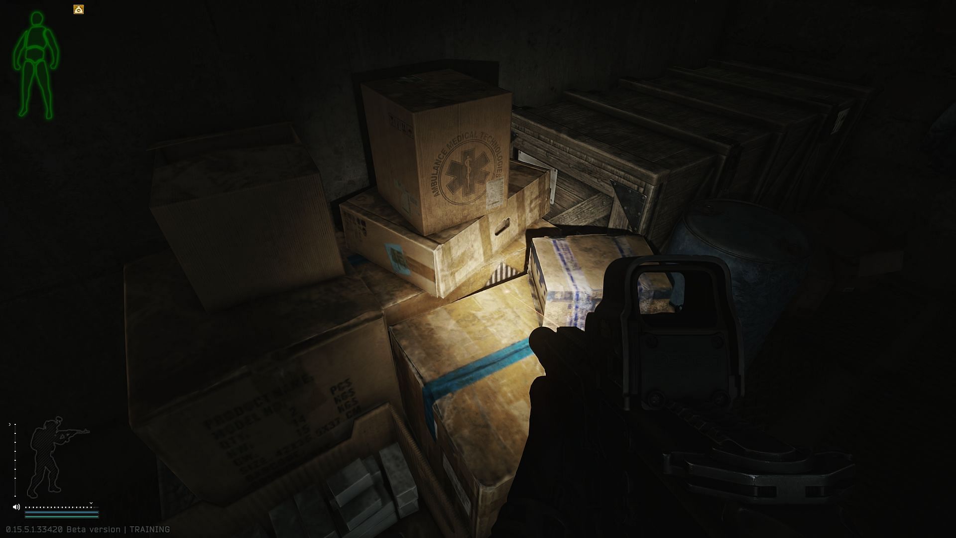 The chemical container can spawn where the laser is pointing (Image via Battlestate Games)