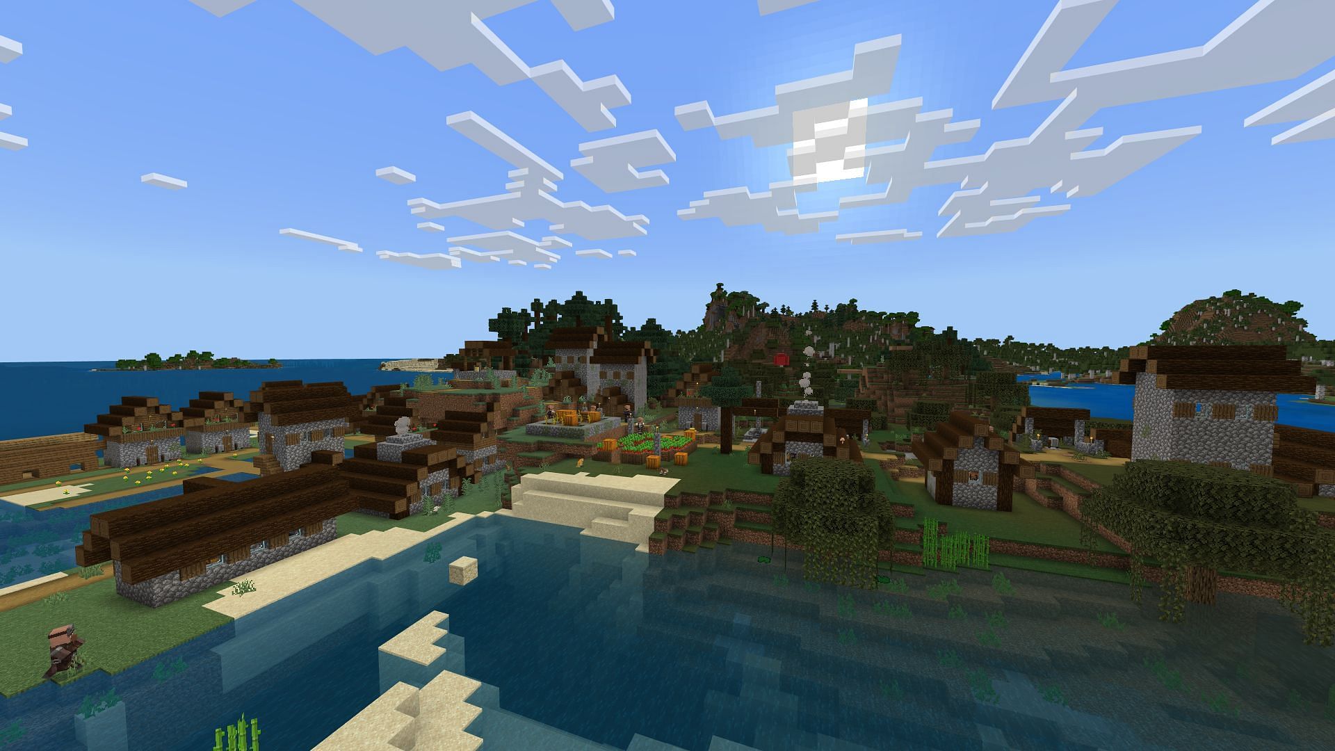 Smithing Shore has a strategic location (Image via Mojang Studios)