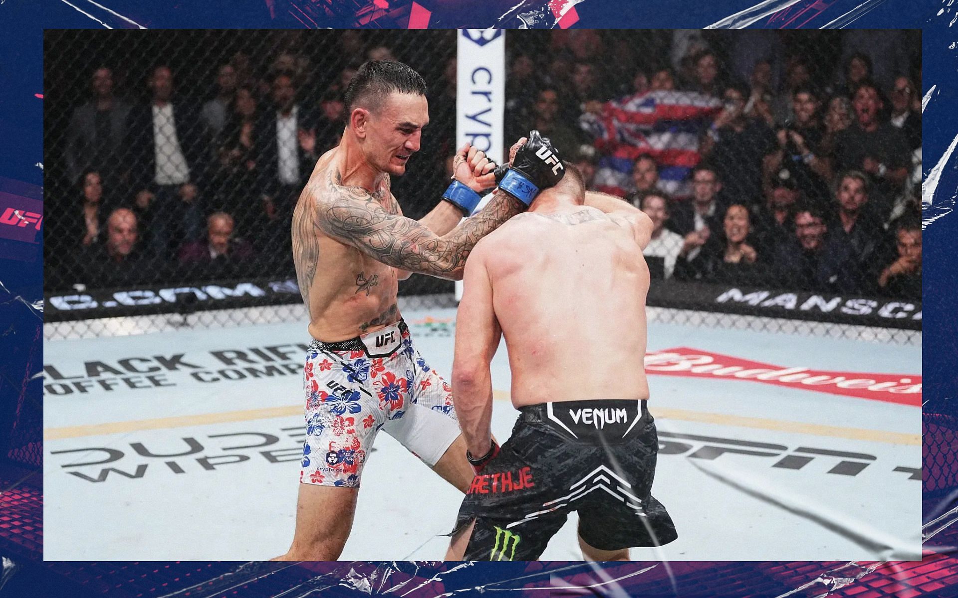 UFC released fight highlights from the iconic UFC 300 fight between Max Holloway and Justin Gaethje. [Image courtesy: Getty Images]