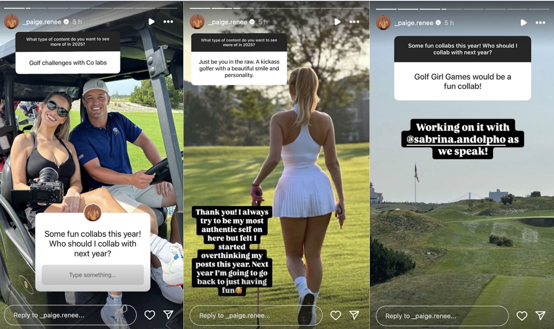 Paige Spiranac&#039;s fans offer new content ideas for 2025 (via Instagram @_paige.renee)