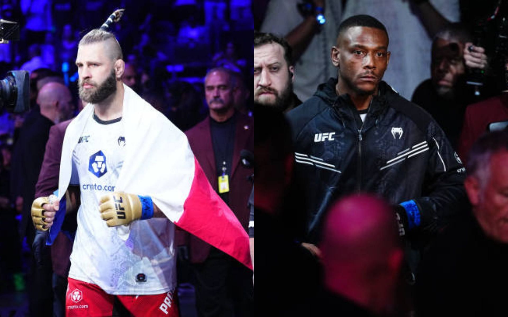 Jiri Prochazka (left) takes aim at Jamahal Hill (right) for trash talk [Image credits: Getty Images]