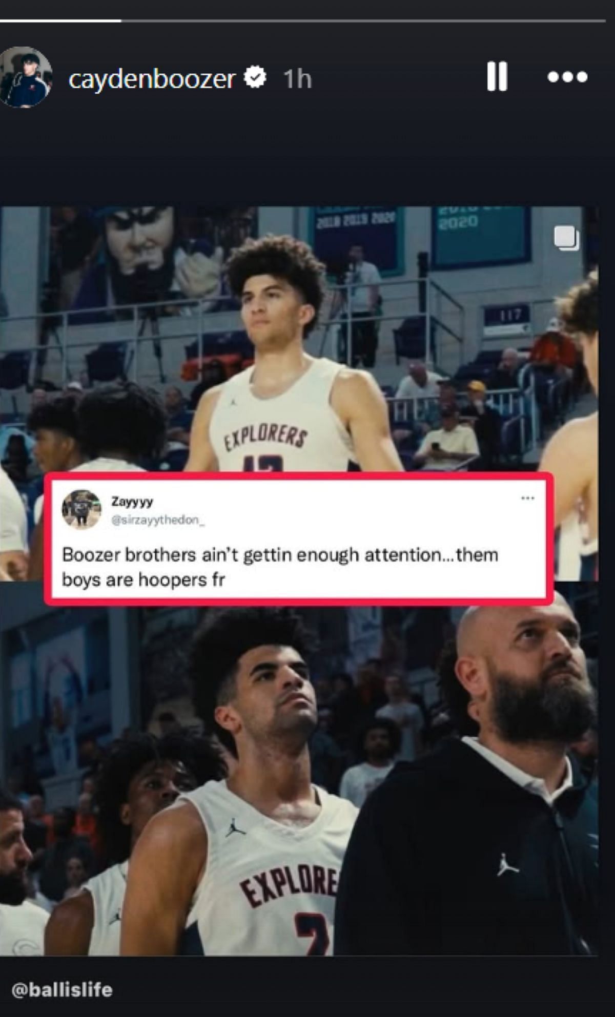 Carlos Boozer&#039;s son Cayden Boozer reshares post discussing the best brother duo in high school basketball