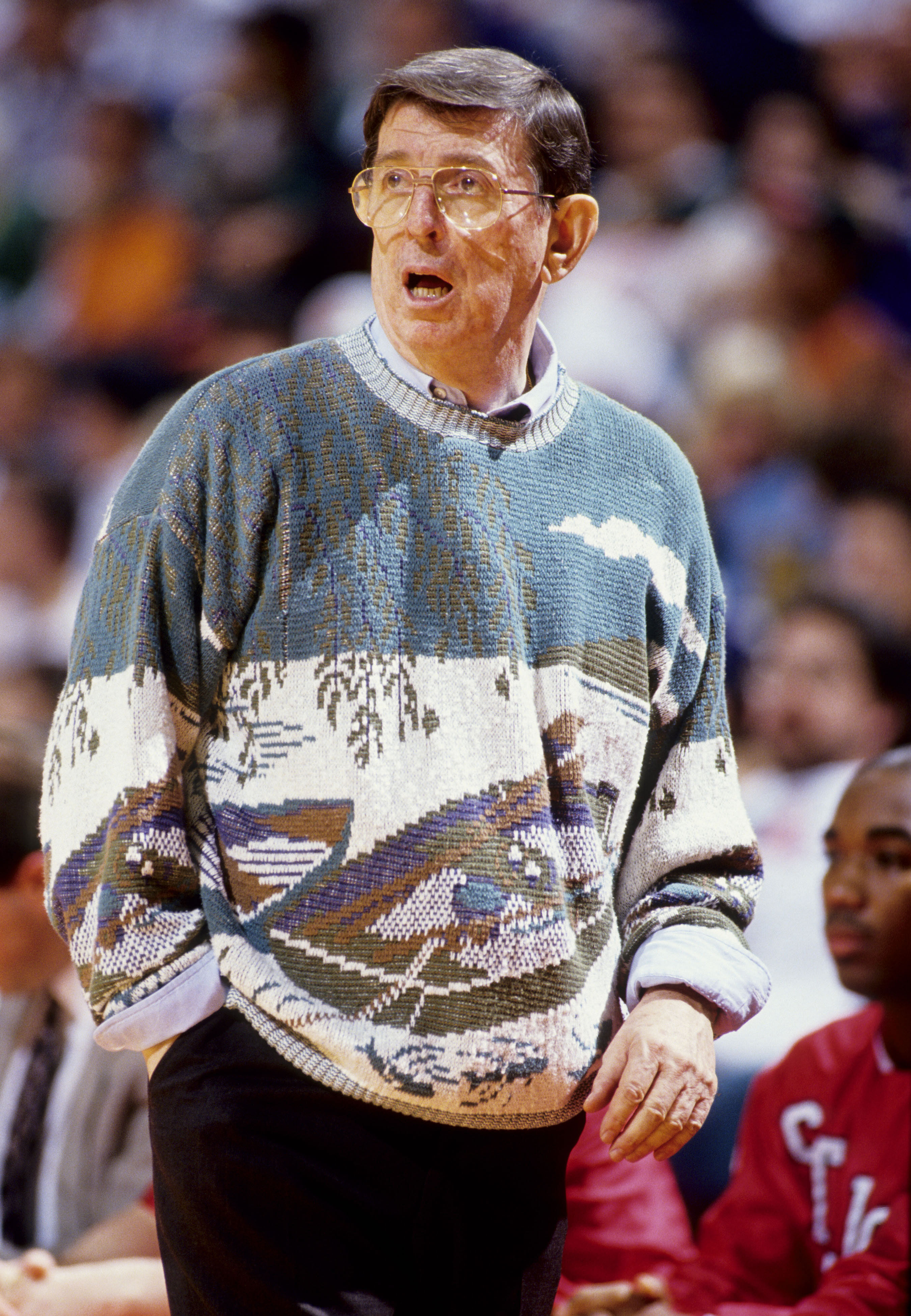 Lou Carnesecca coaching in the 1991-1992 season. - Source: Imagn