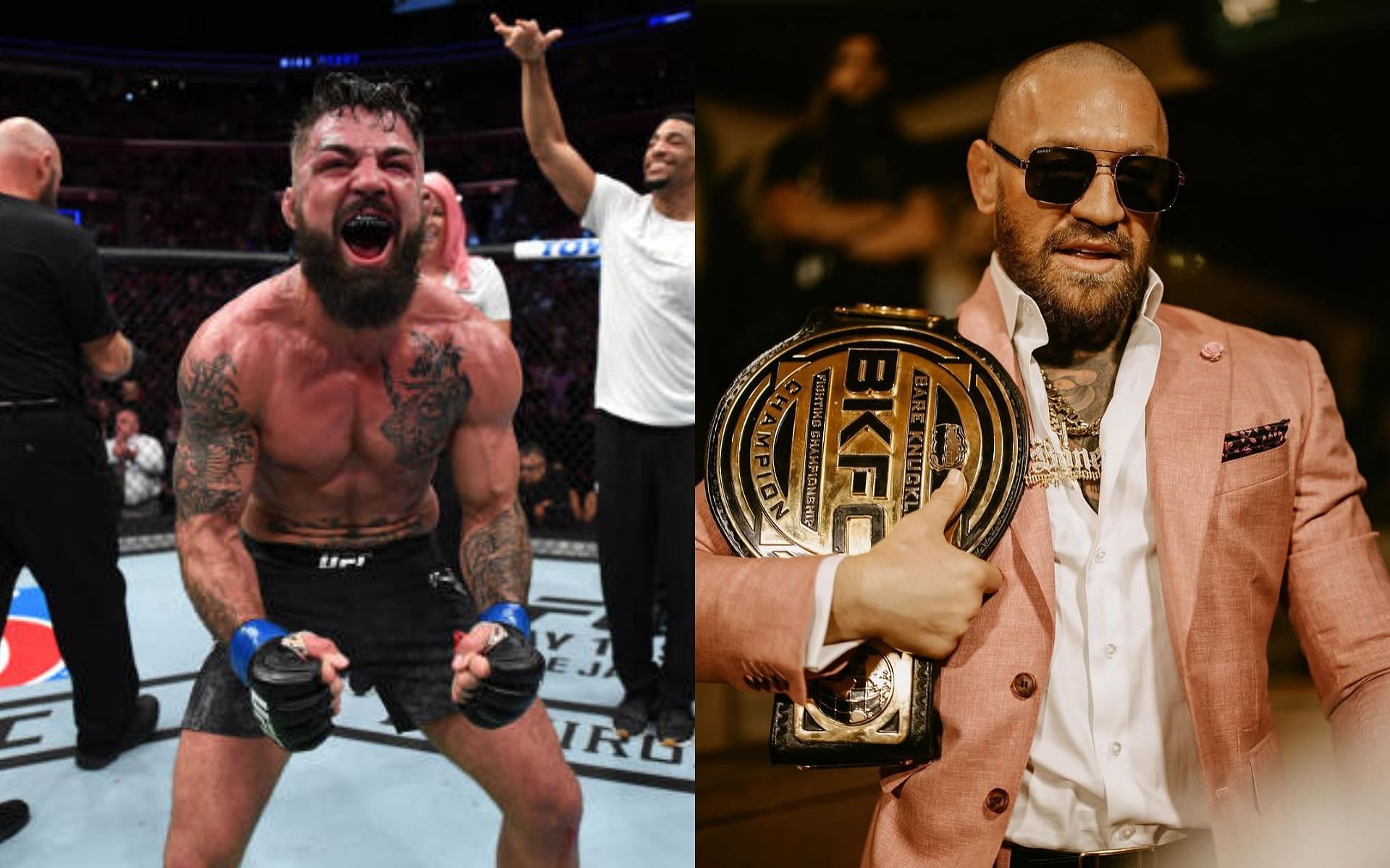 Mike Perry (left) claims Conor McGregor (right) actually fired him [Image courtesy: Getty and @thenotoriousmma on Instagram]