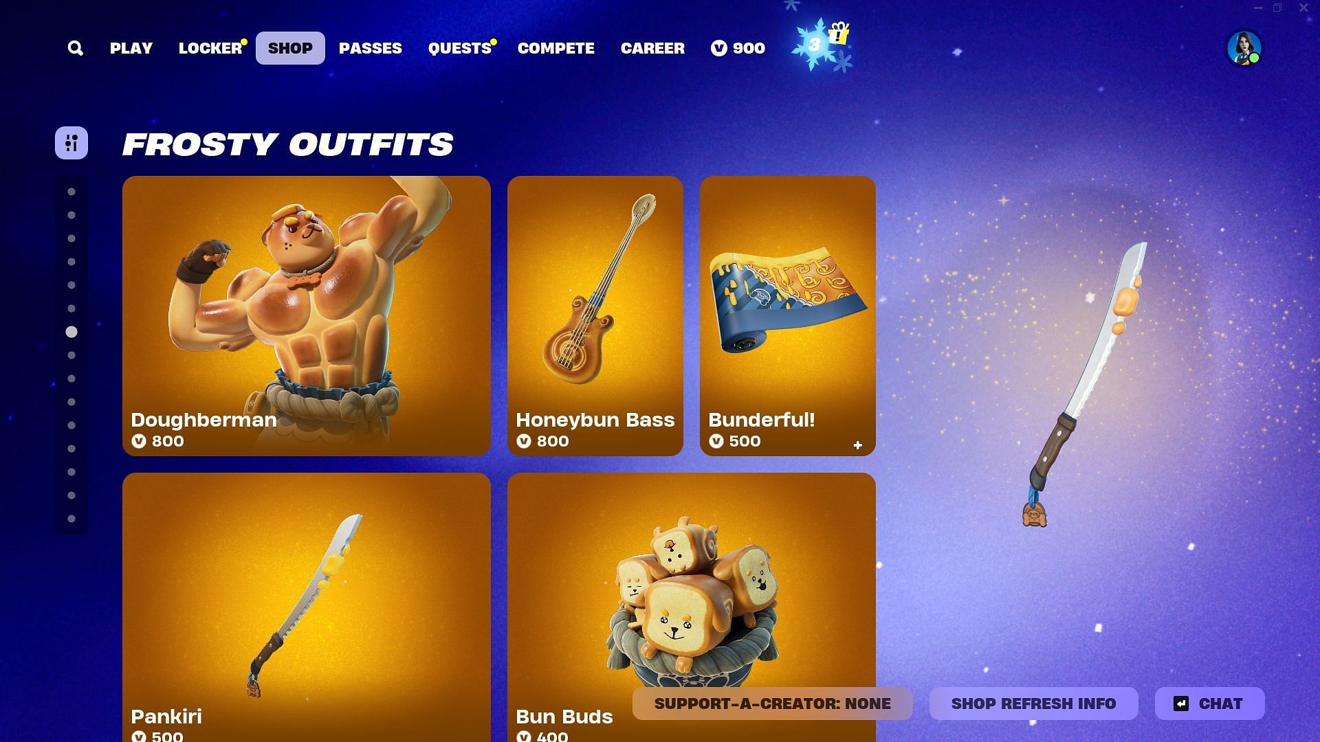 Vous pouvez acheter individuellement le skin Doughberman dans Fortnite (Image via Epic Games)