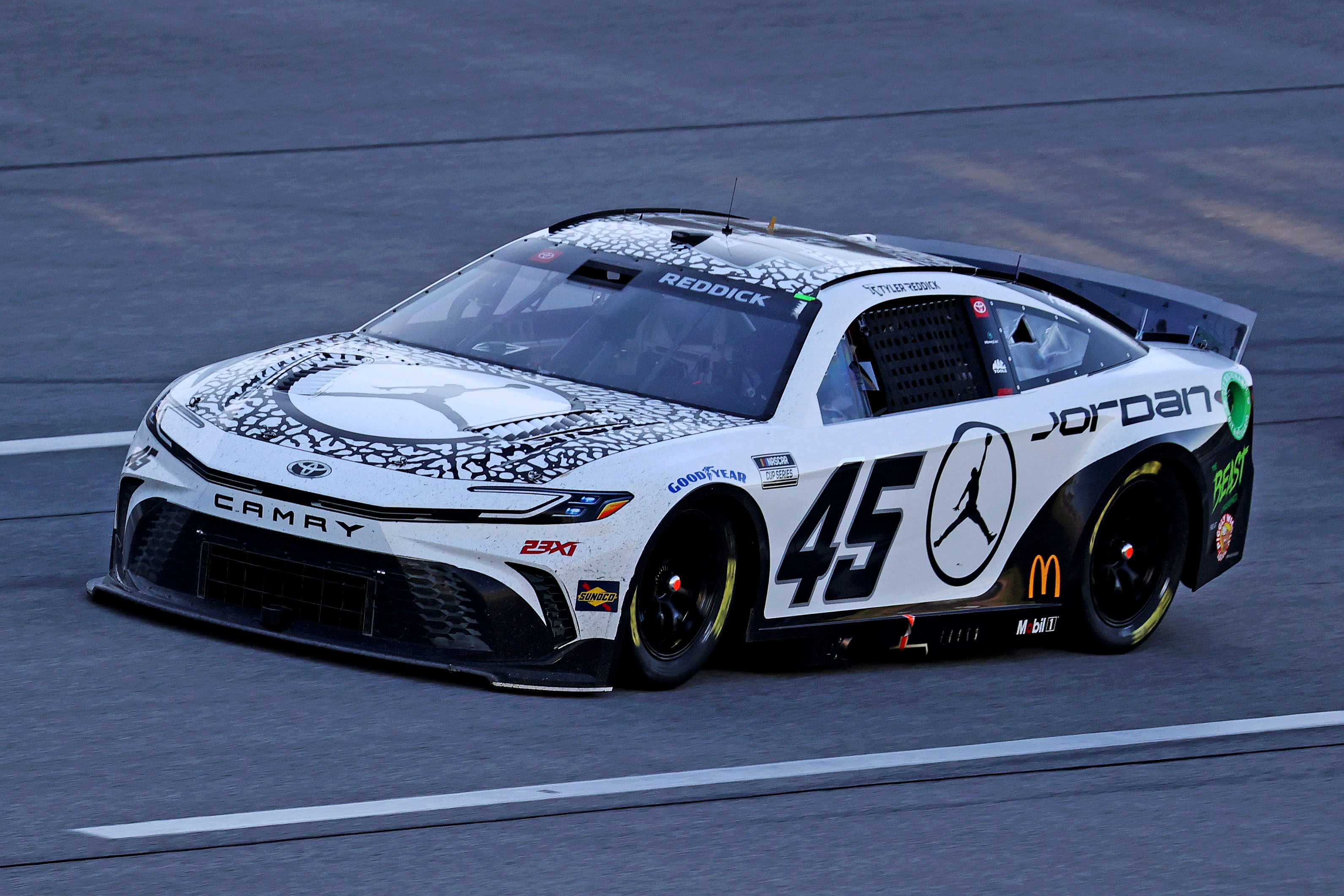 Tyler Reddick driving the Jordan Brand/Jumpman Toyota Camry XSE - Source: Imagn