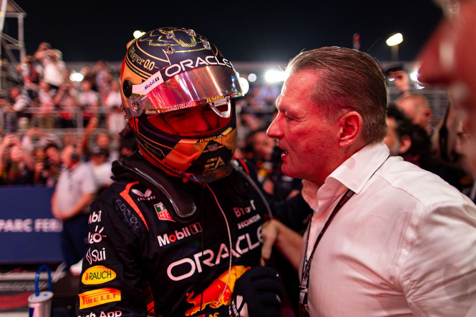 Max Verstappen with his dad [Image Source: Getty]