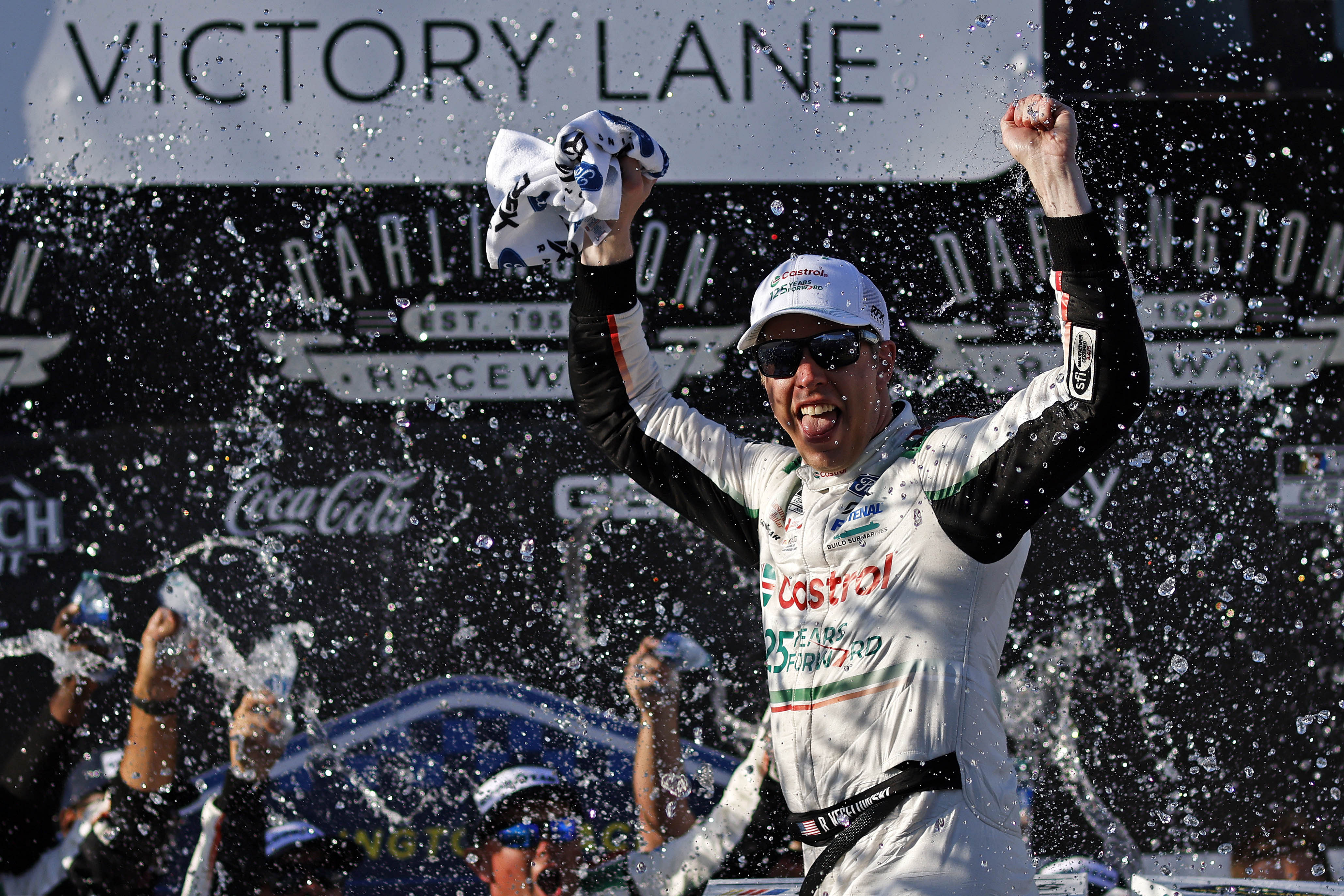 Brad Keselowski celebrates his win at Darlington (Source: Imagn)