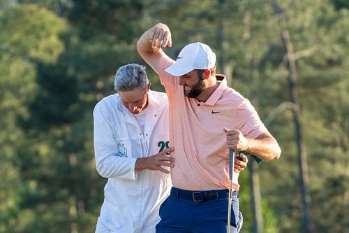 Scottie Scheffler and Ted Scott at The Masters (Image via Imagn)