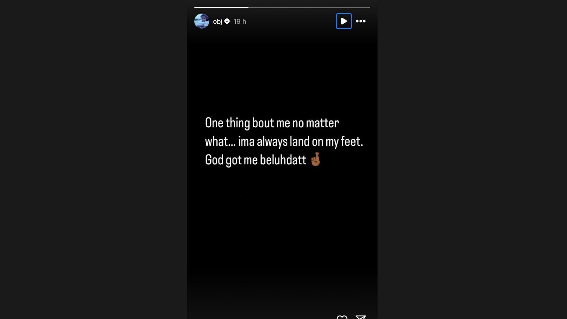 Instagram Story of Odell Beckham Jr.