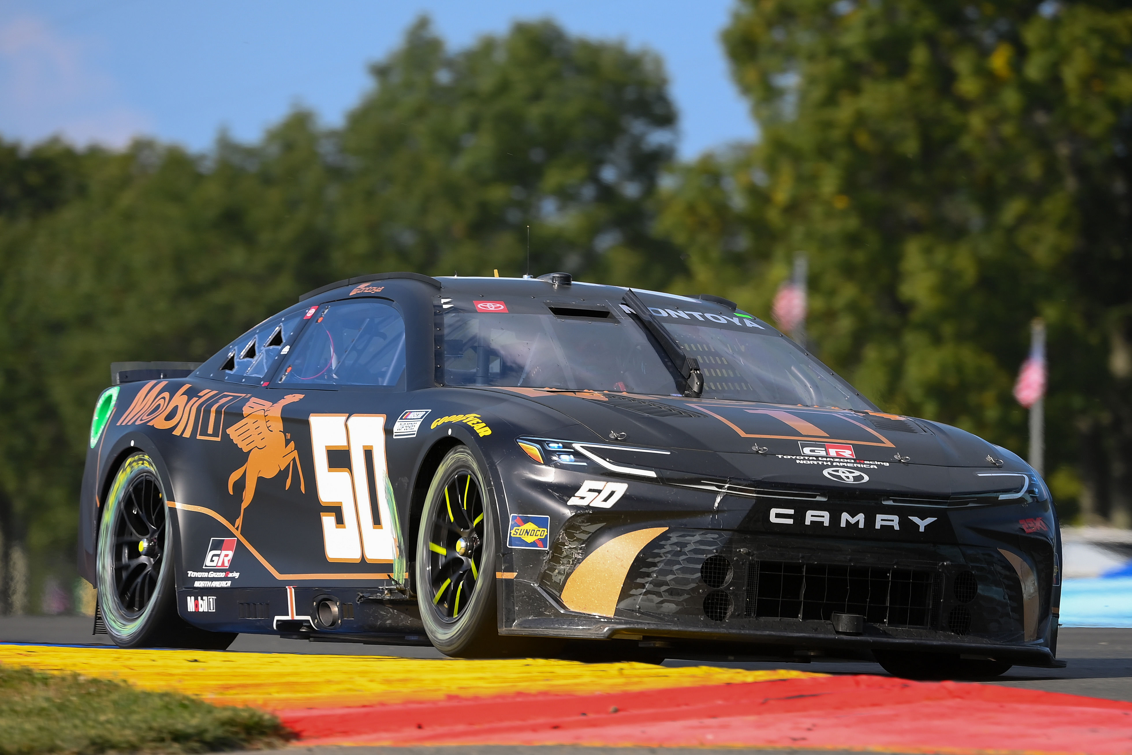 Juan Pablo Montoya (50) drives during the Go Bowling at The Glen at Watkins Glen International.- Source: Imagn