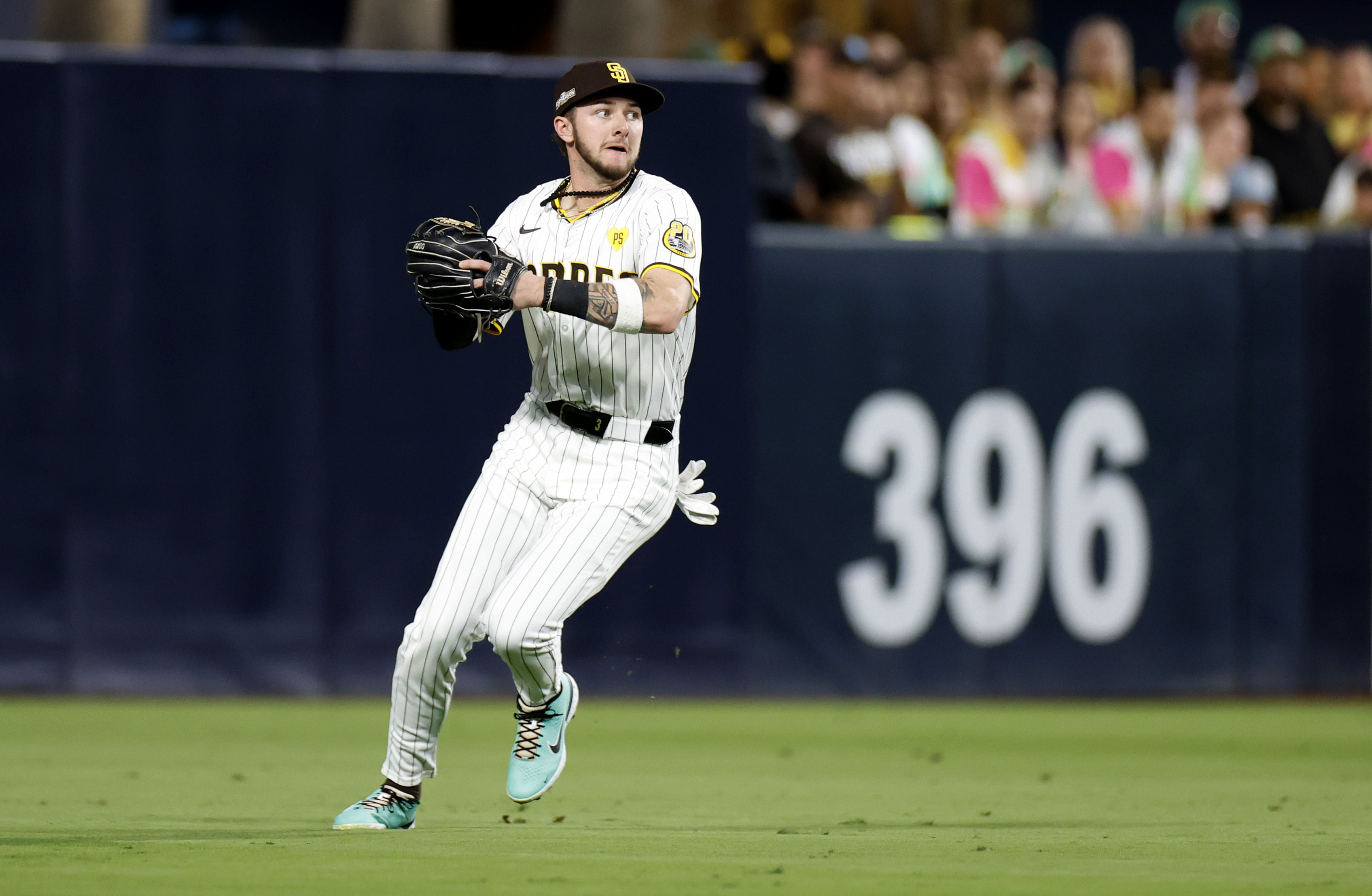 The Padres transitioned Jackson Merrill to center field during spring training (Image Source: Imagn)