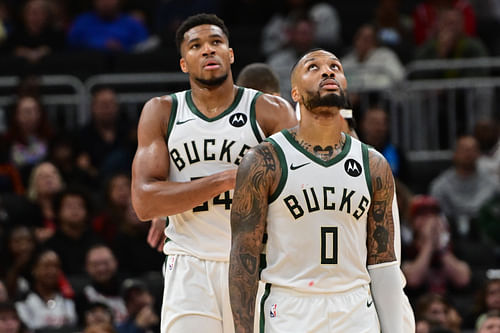 Damian Lillard and Giannis Antetokounmpo - Source: Imagn