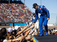Jimmie Johnson greets fans before the NASCAR Cup Series Championship race at Phoenix Raceway. - Source: Imagn