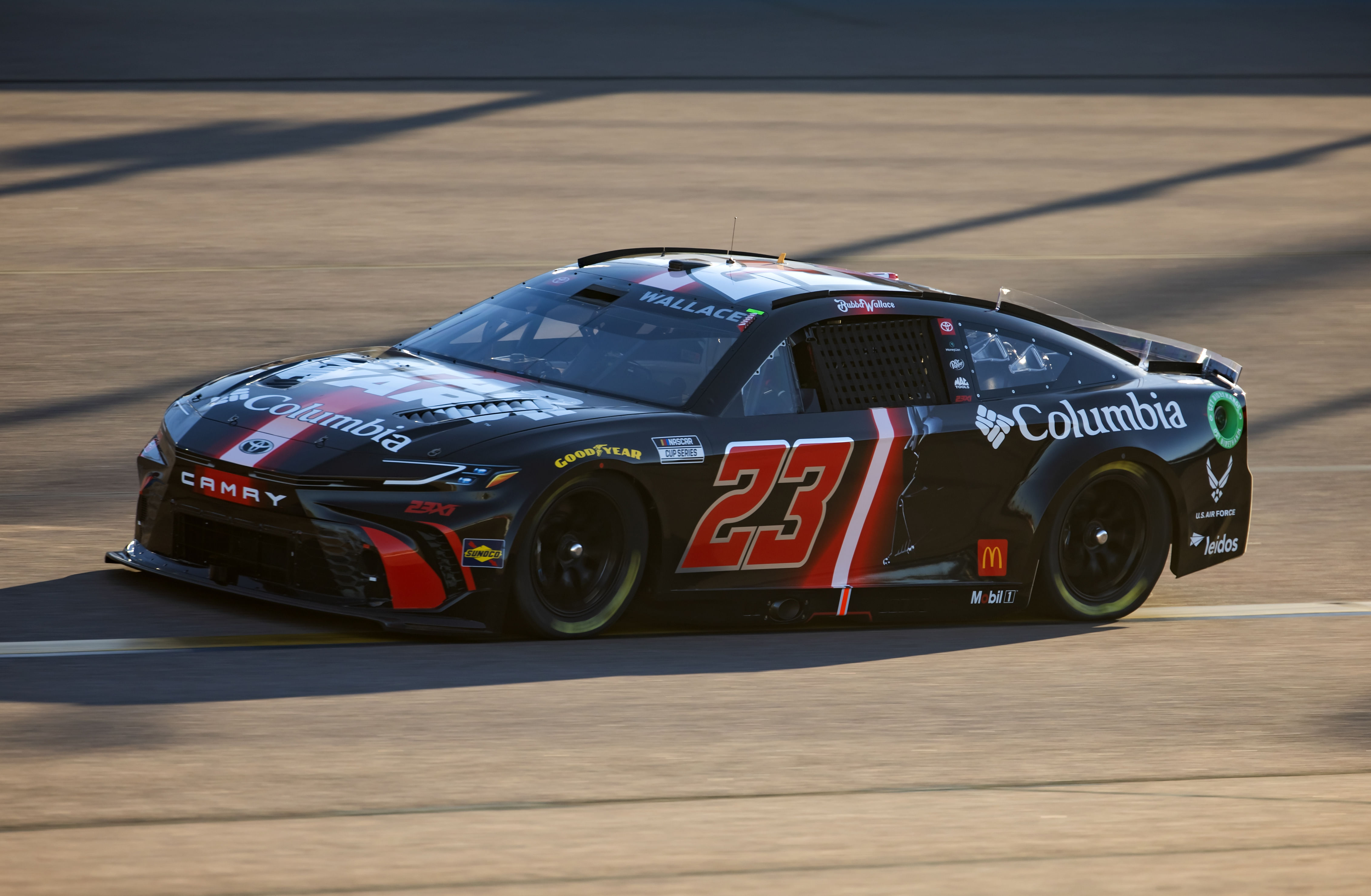 Bubba Wallace (23) during practice for the NASCAR Championship race at Phoenix Raceway. Credit: Mark J. Rebilas-Imagn Images