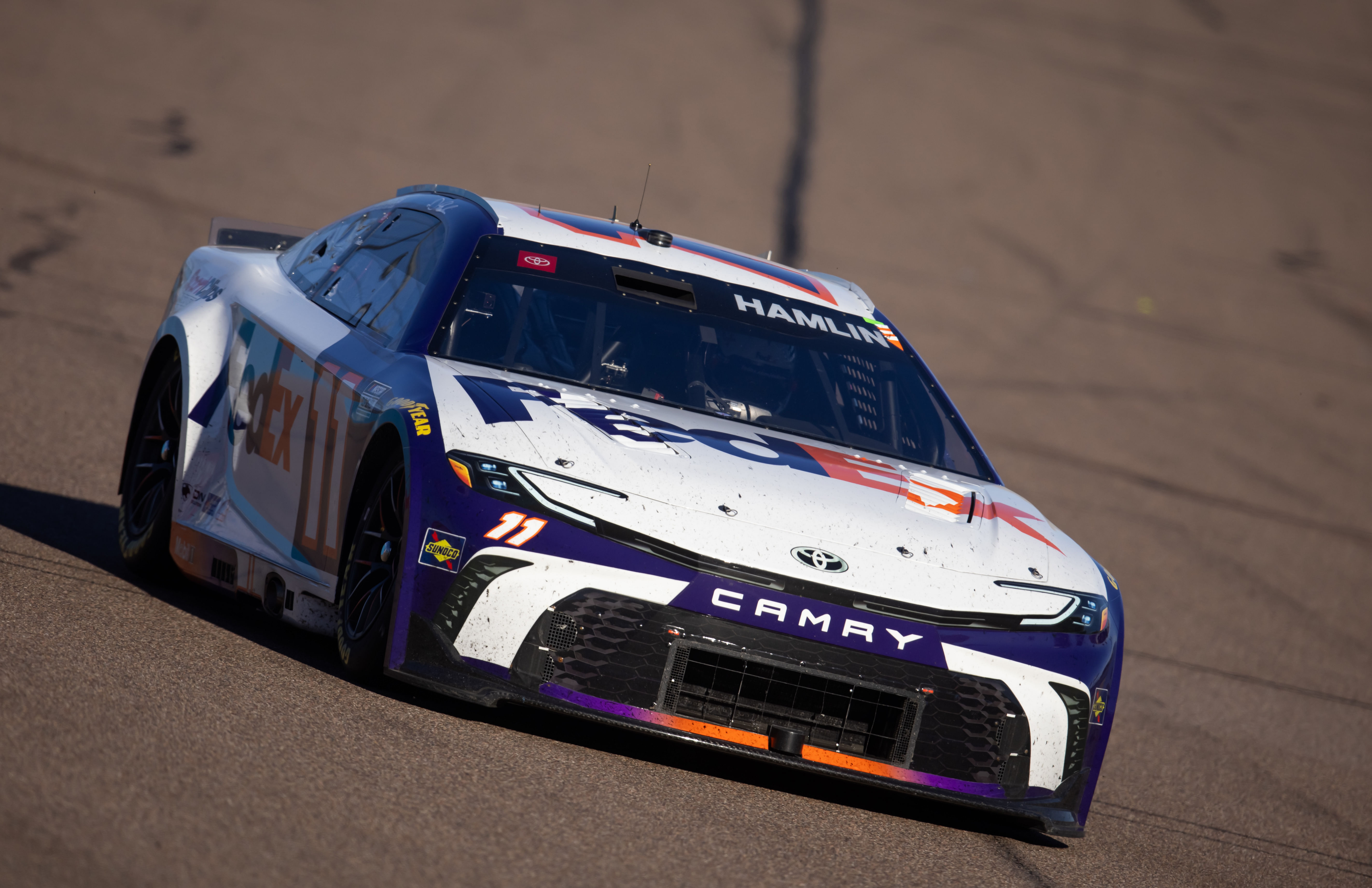 Denny Hamlin (11) during the NASCAR Cup Series Championship race at Phoenix Raceway. - Source: Imagn