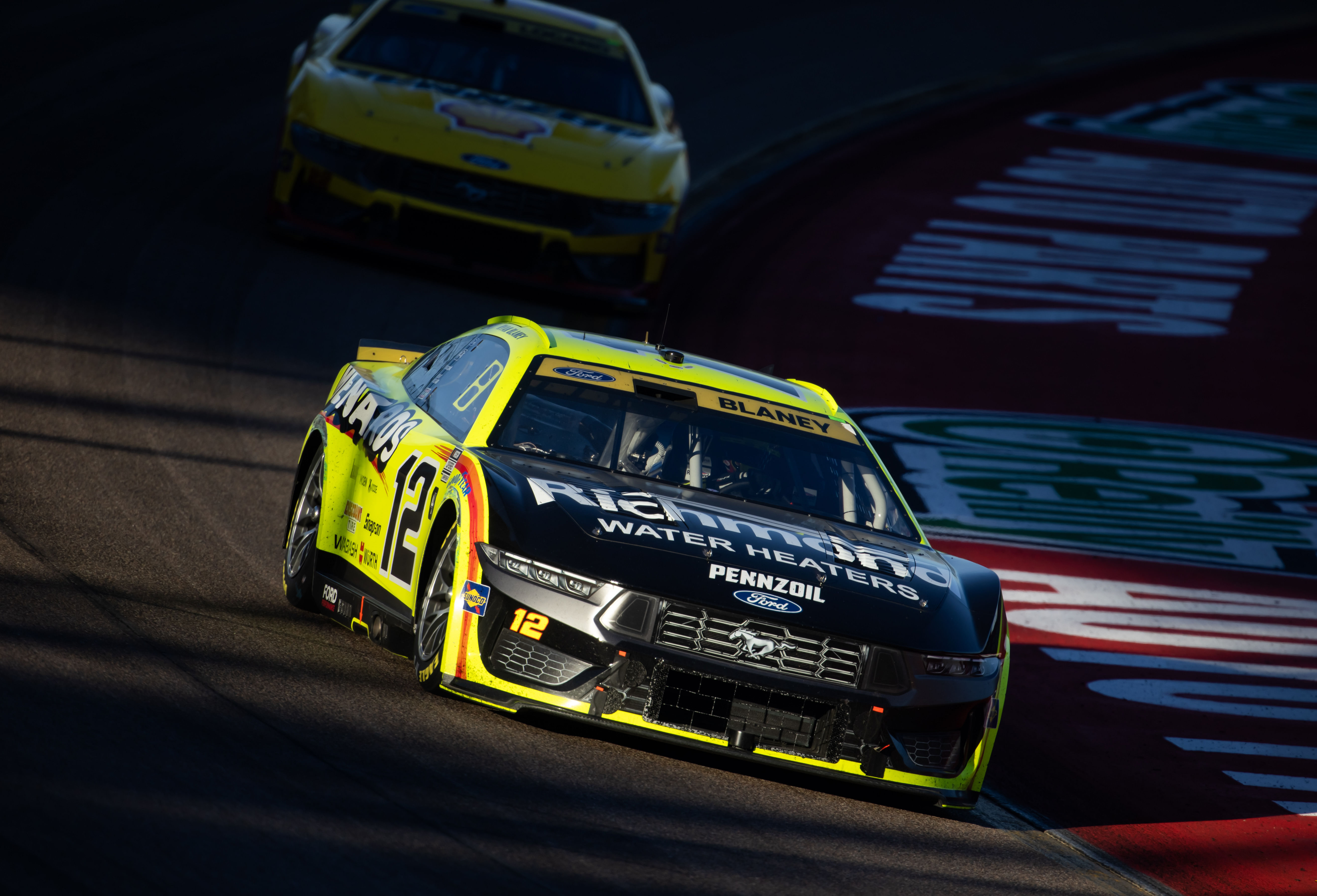 Ryan Blaney drives the No. 12 Ford Mustang for Team Penske - Source: Imagn