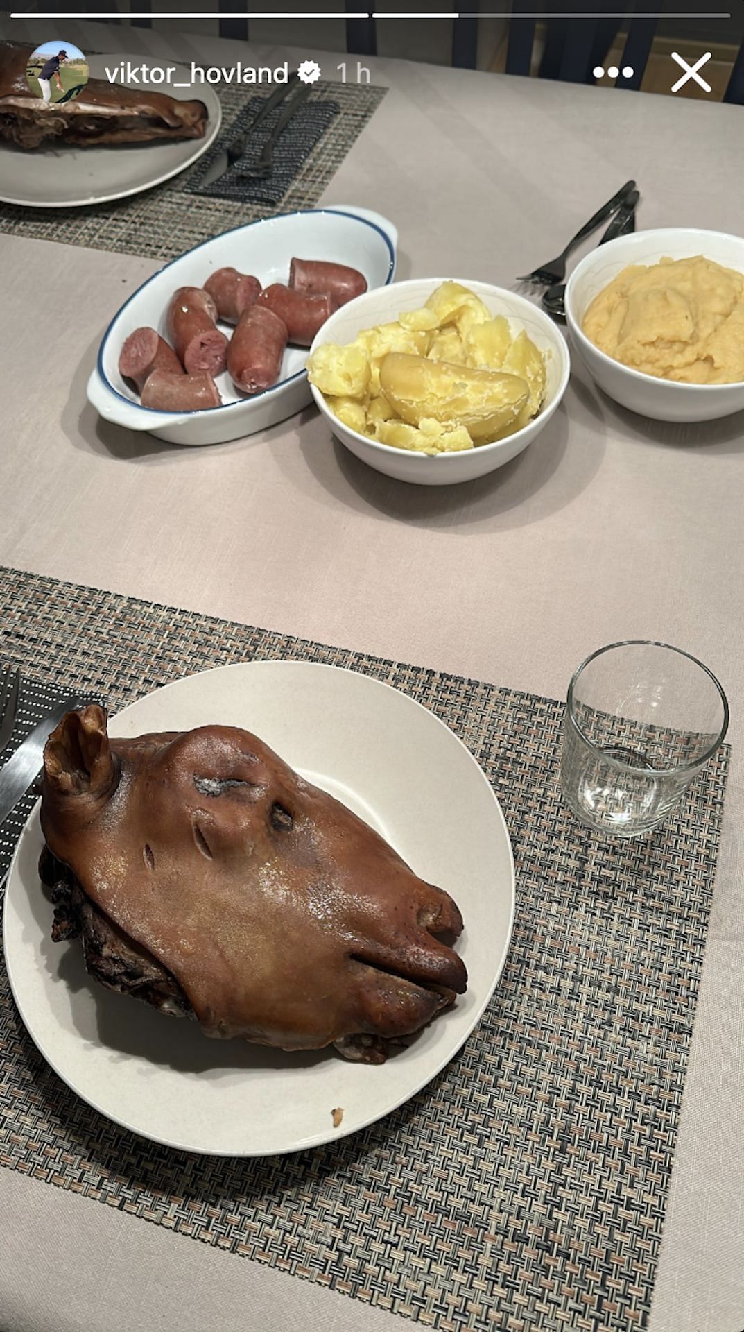 Viktor Hovland shares a picture of his traditional Norwegian meal - Source:via @viktor_hovland on Instagram