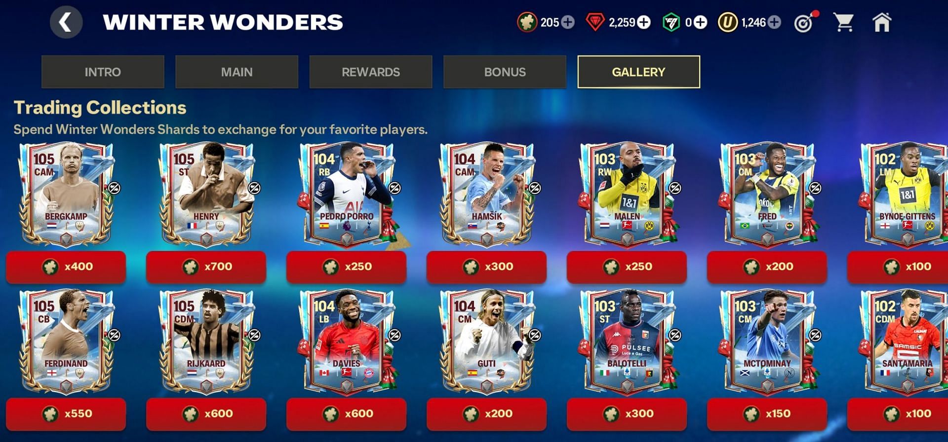 Week 2 EA FC Mobile Winter Wonders Trading Collections cards (Image via EA Sports)