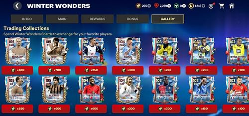 Week 2 EA FC Mobile Winter Wonders Trading Collections cards (Image via EA Sports)