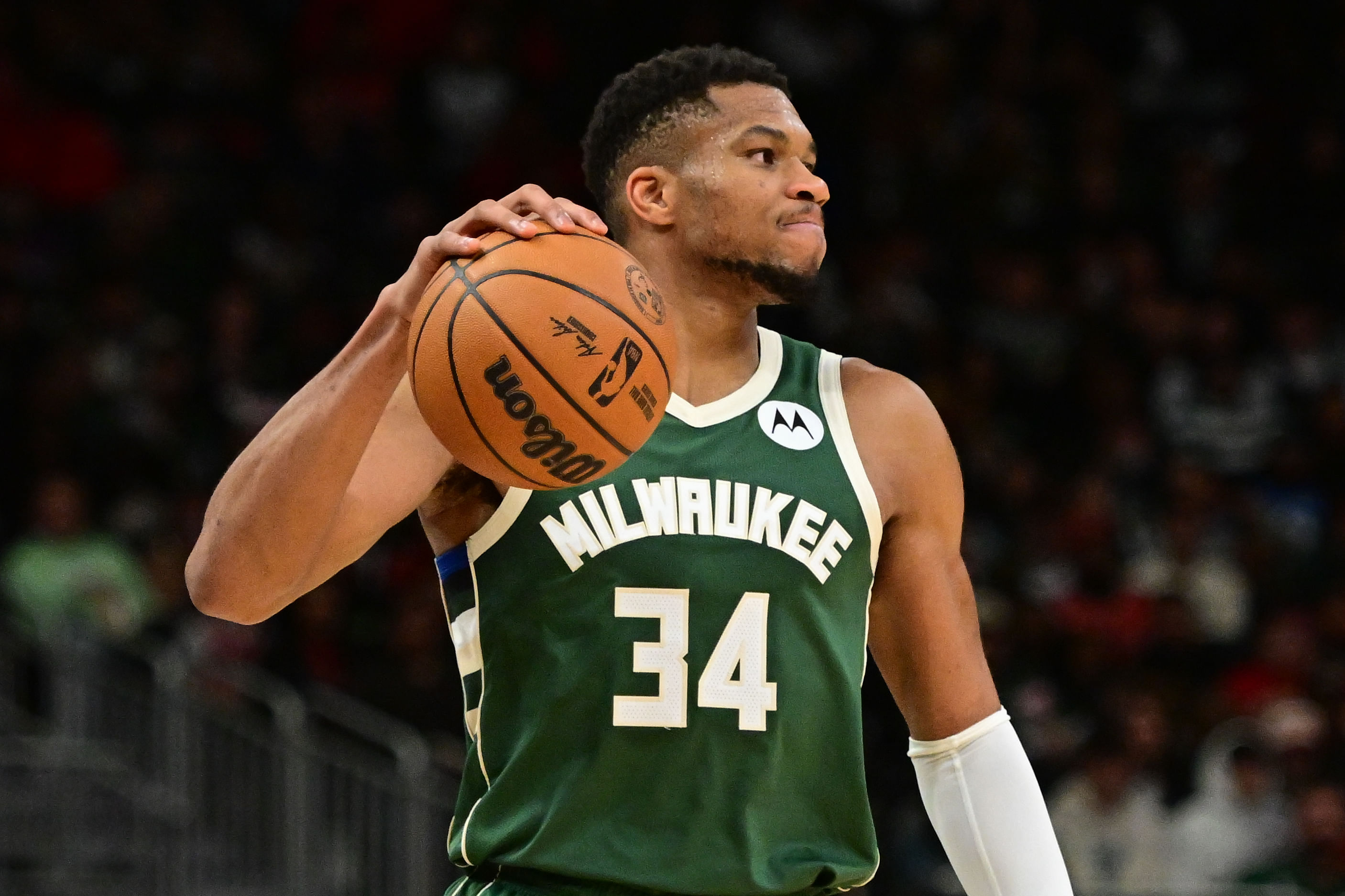 Milwaukee Bucks forward Giannis Antetokounmpo reacts against the Chicago Bulls at Fiserv Forum. Photo Credit: Imagn