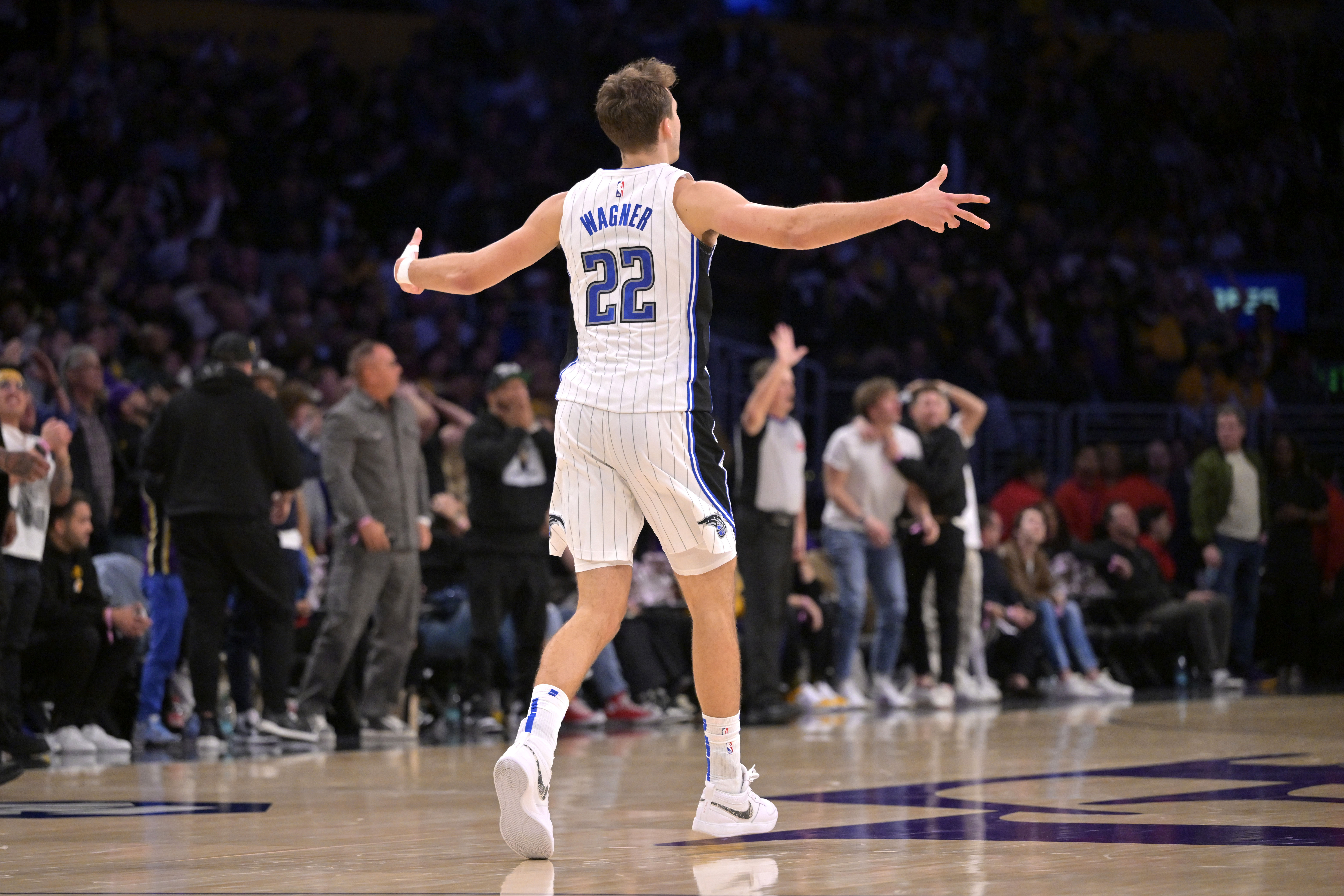 Franz Wagner celebrates a point for Orlando Magic (Credits: IMAGN)