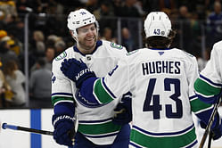 Hat-trick hero Jake DeBrusk makes his feelings known after Quinn Hughes breaks Canucks franchise record