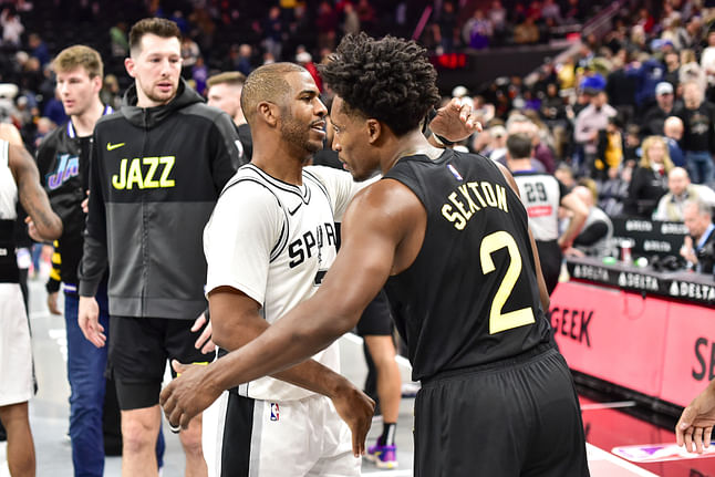 Chris Paul surprised at 6-foot son Chris Paul II\'s hops as high school freshman makes one handed jam
