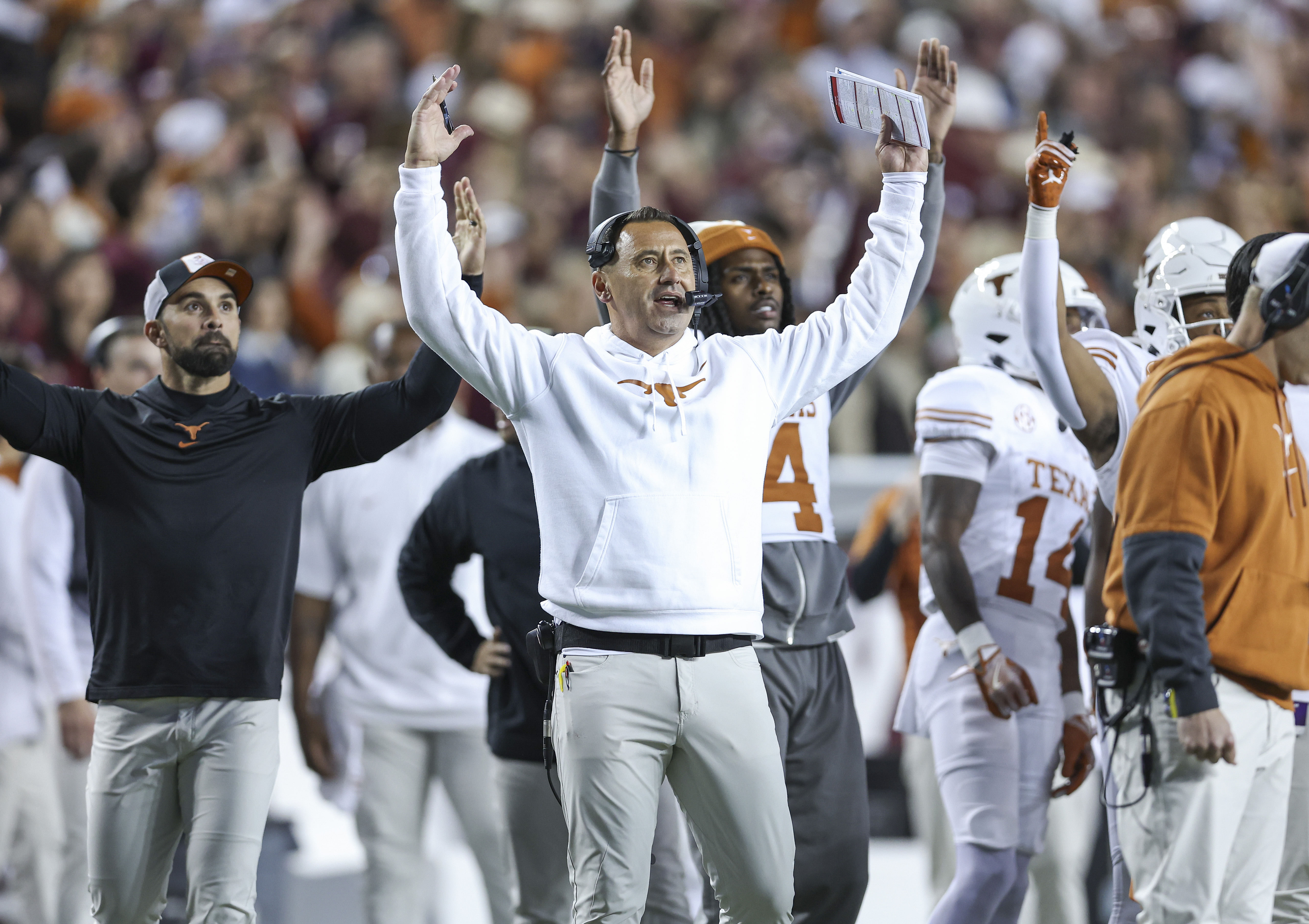 Texas Longhorns HC Steve Sarkisian - Source: Imagn