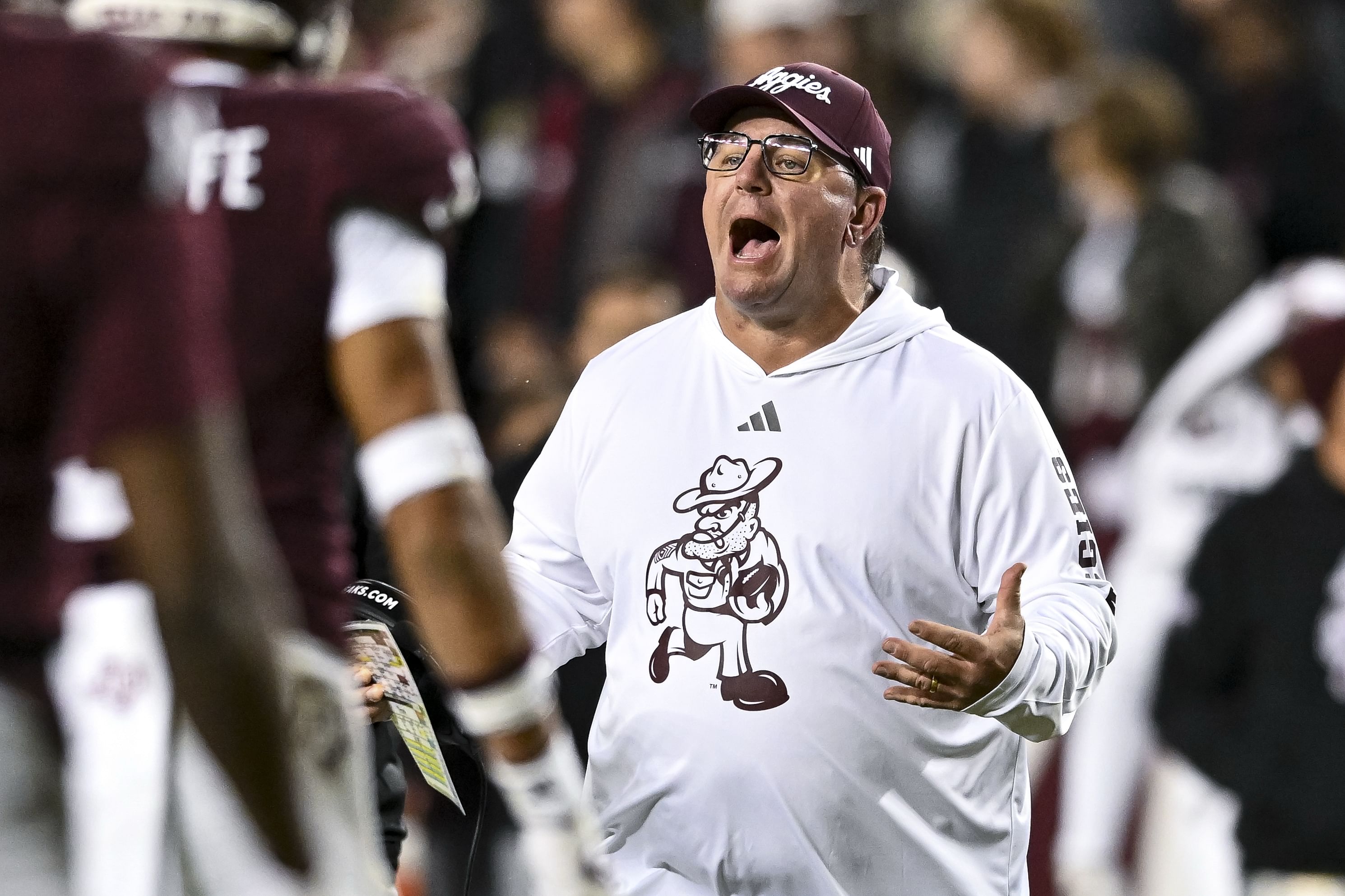 Mike Elko and Texas A&amp;M&#039;s Week 14 loss ended the Aggies&#039; CFP hopes. (Photo Credit:IMAGN)