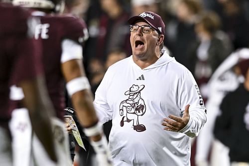 Mike Elko and Texas A&M's Week 14 loss ended the Aggies' CFP hopes. (Photo Credit:IMAGN)