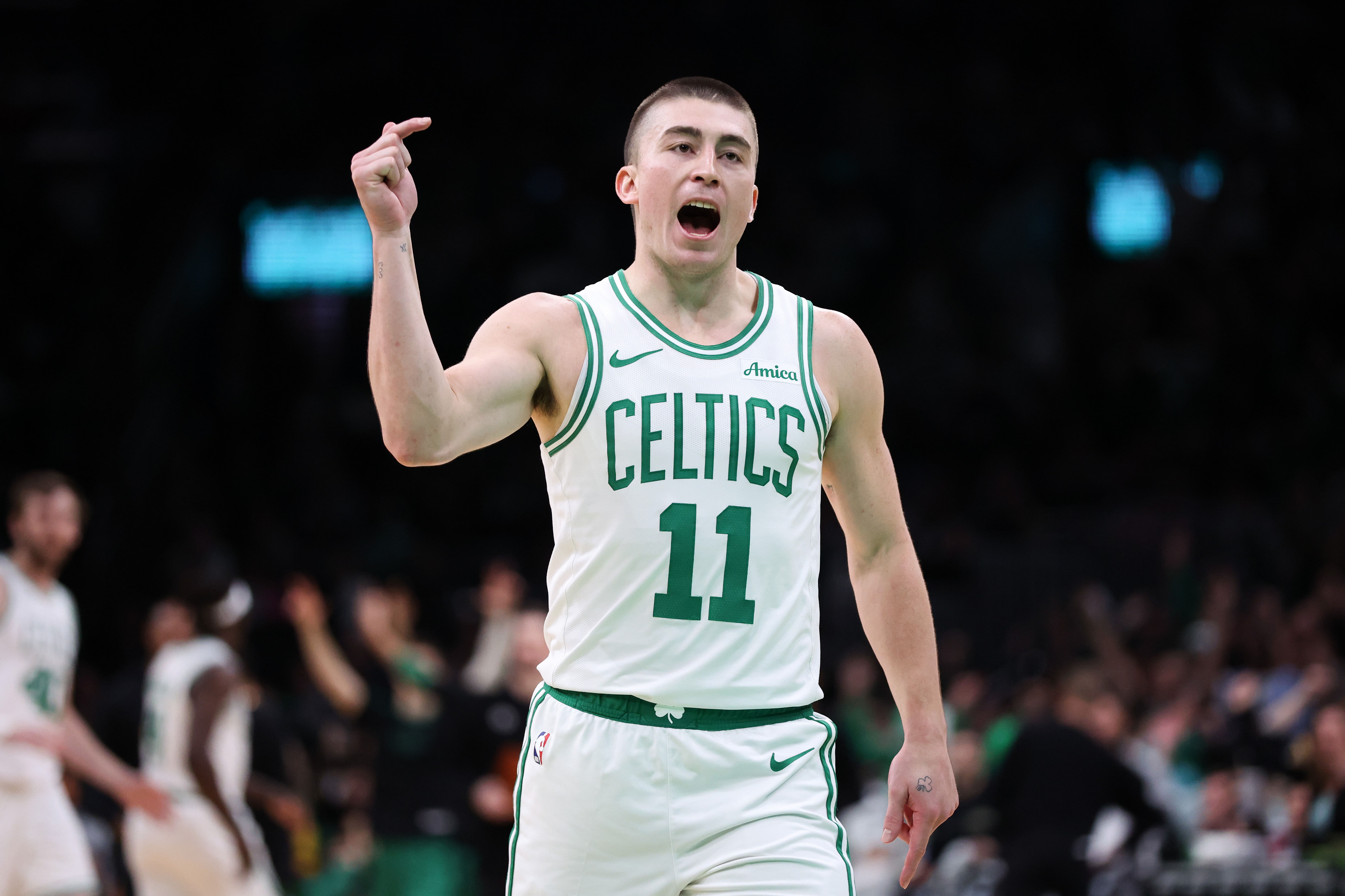 Boston Celtics point guard Payton Pritchard (Image Credit: Paul Rutherford-Imagn Images)