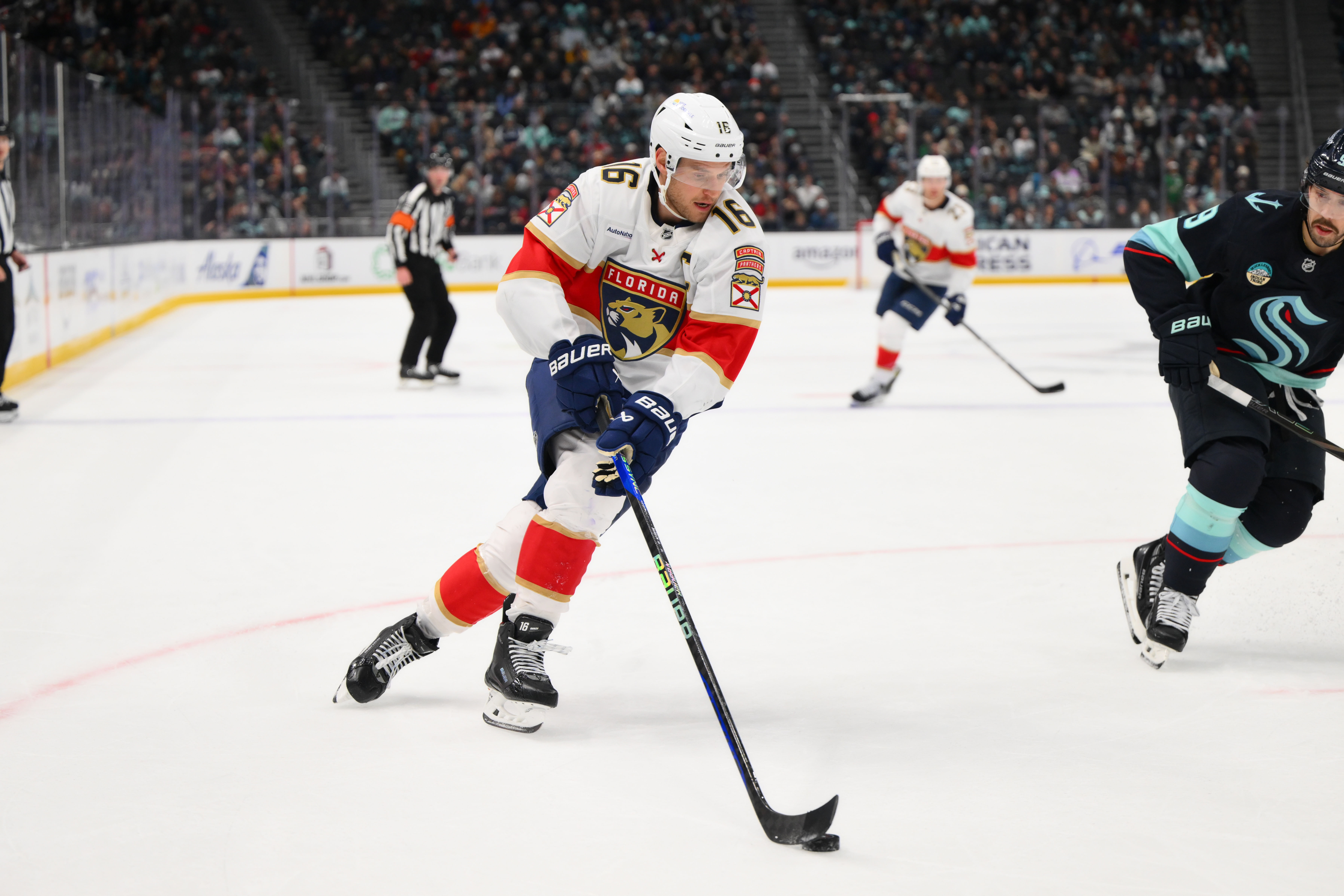 Florida Panthers center Aleksander Barkov (16) in action against Seattle Kraken. (Credits: IMAGN)