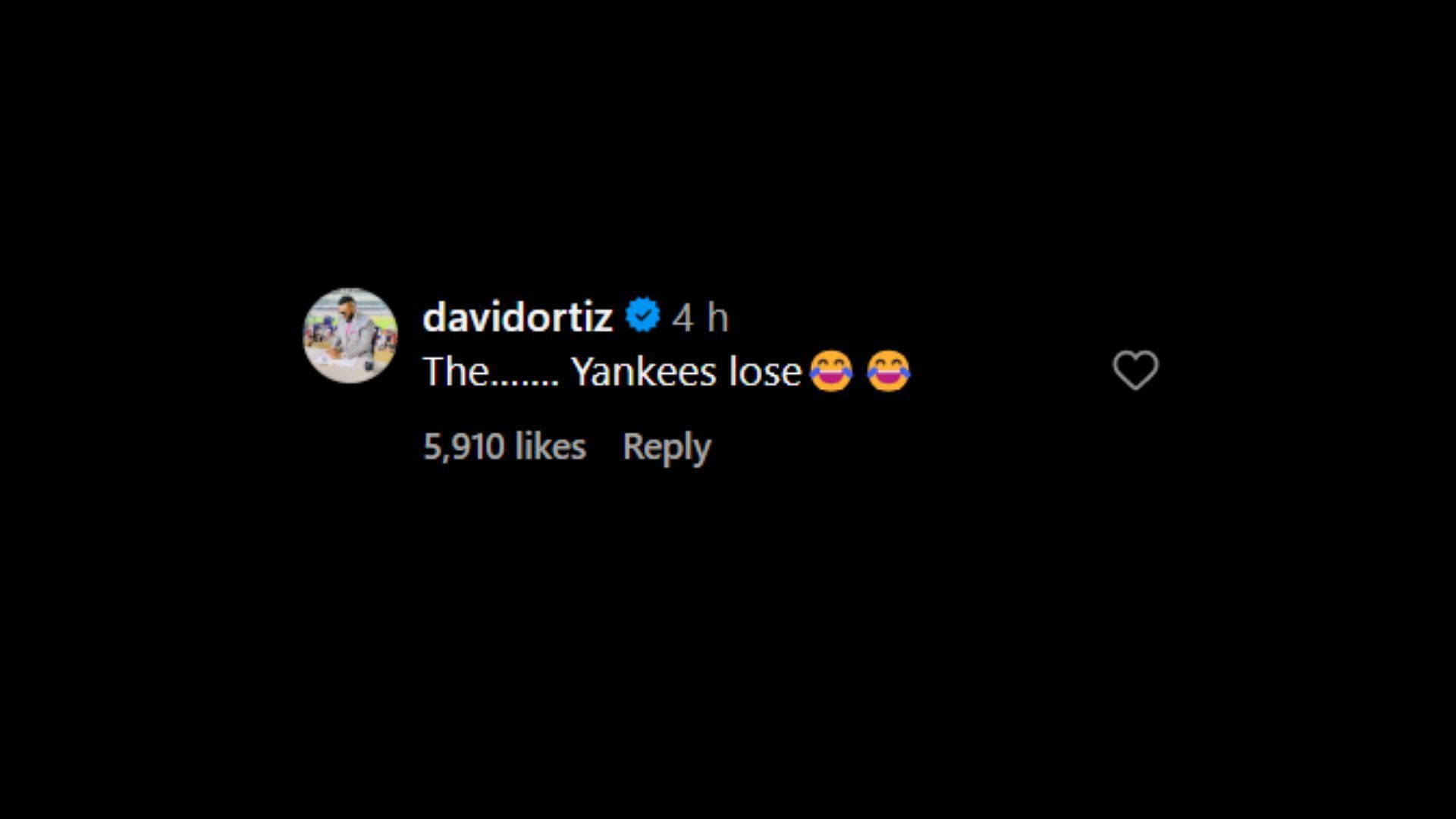 David Ortiz&#039;s comment