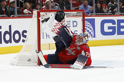 Tyson Jost makes his thoughts clear about Charlie Lindgren's windmill save on him