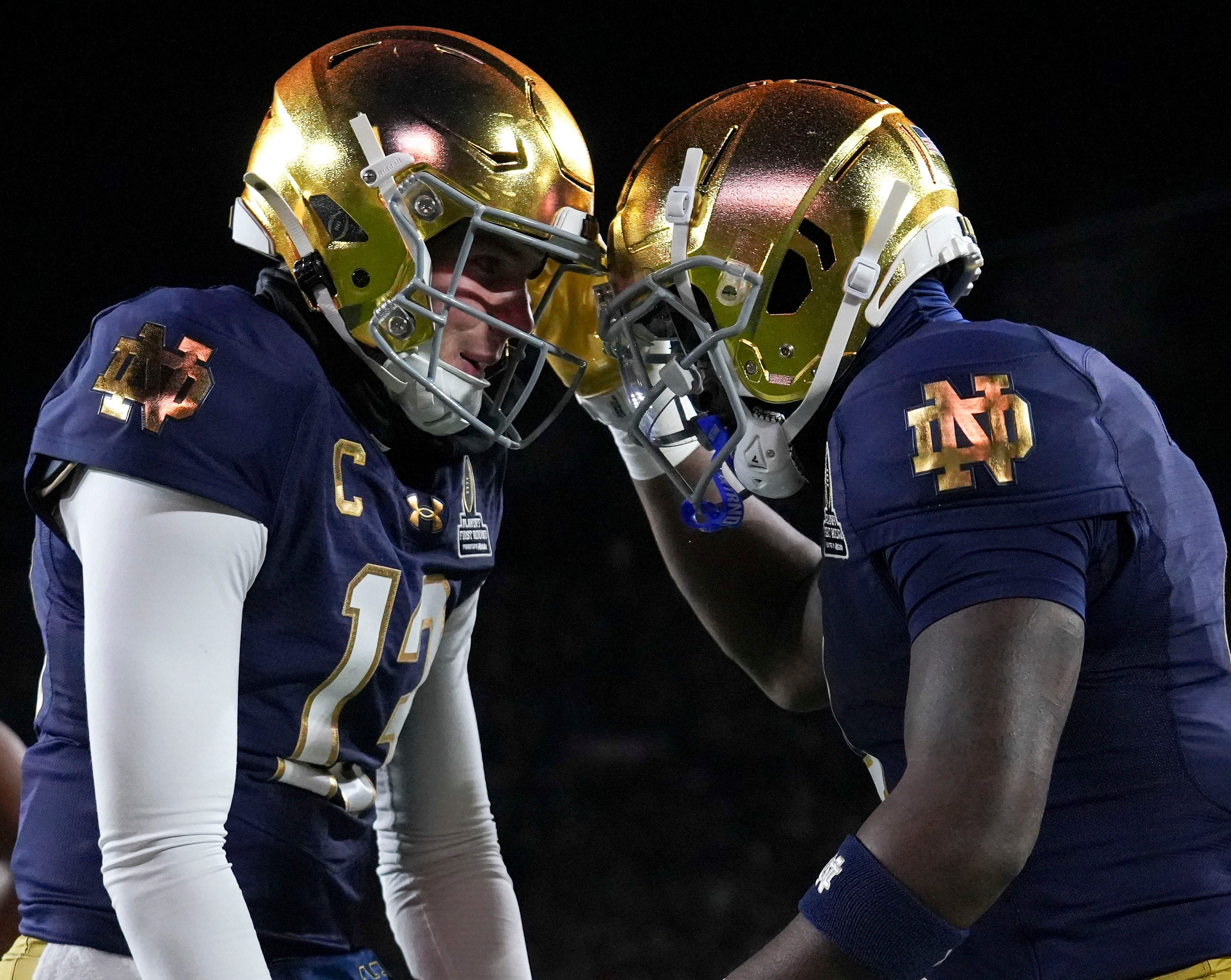 Still engaged in the College Football Playoff, Notre Dame has had minimal transfer portal losses. (Photo Credit: IMAGN)