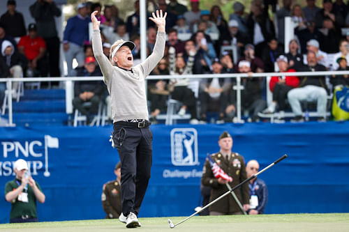 Bernhard Langer sank the winning putt (Image via Imagn)