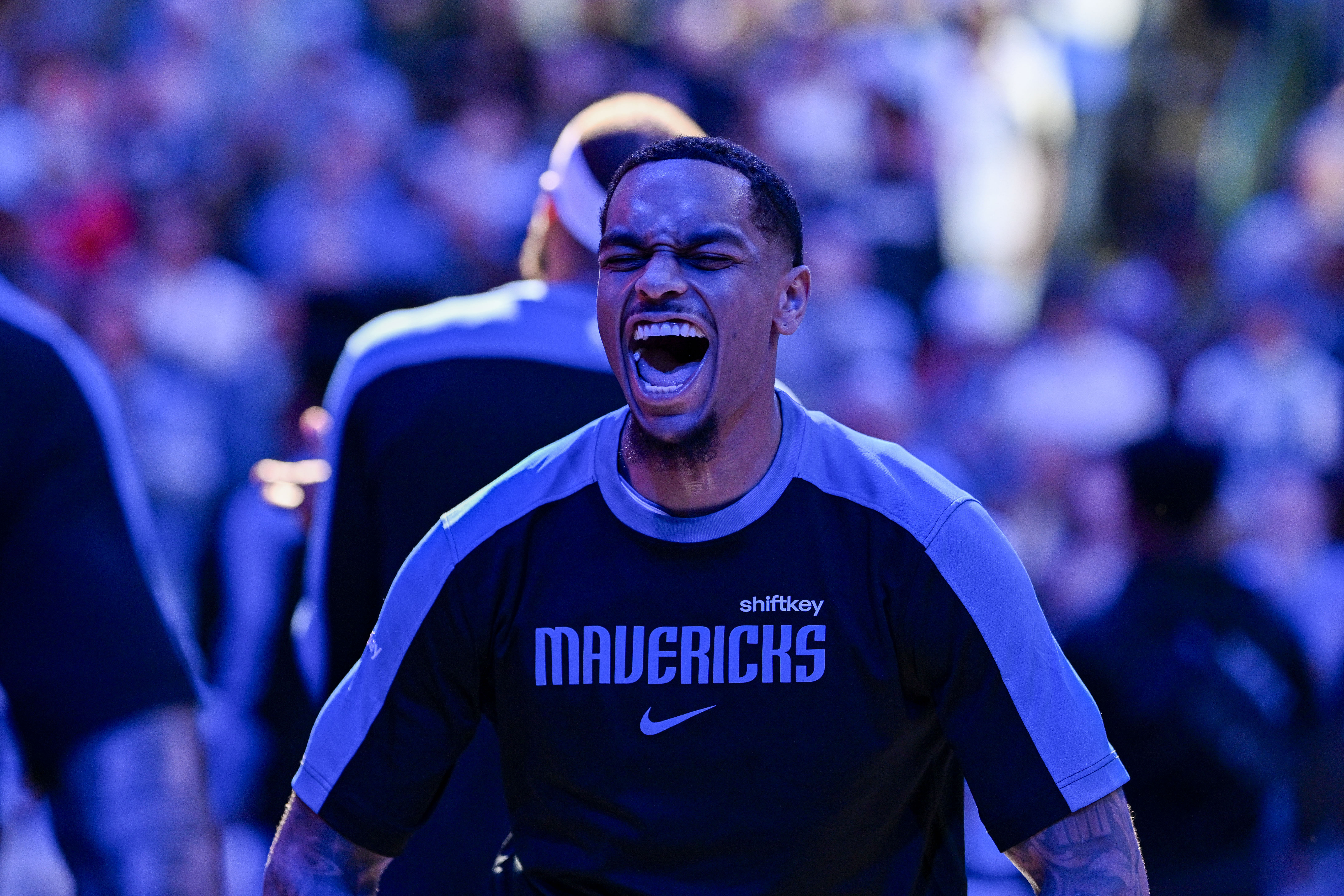 Dec 23, 2024; Dallas, Texas, USA; Dallas Mavericks forward P.J. Washington (25) takes the floor before the game between the Mavericks and the Portland Trail Blazers at the American Airlines Center. Mandatory Credit: Jerome Miron-Imagn Images - Source: Imagn