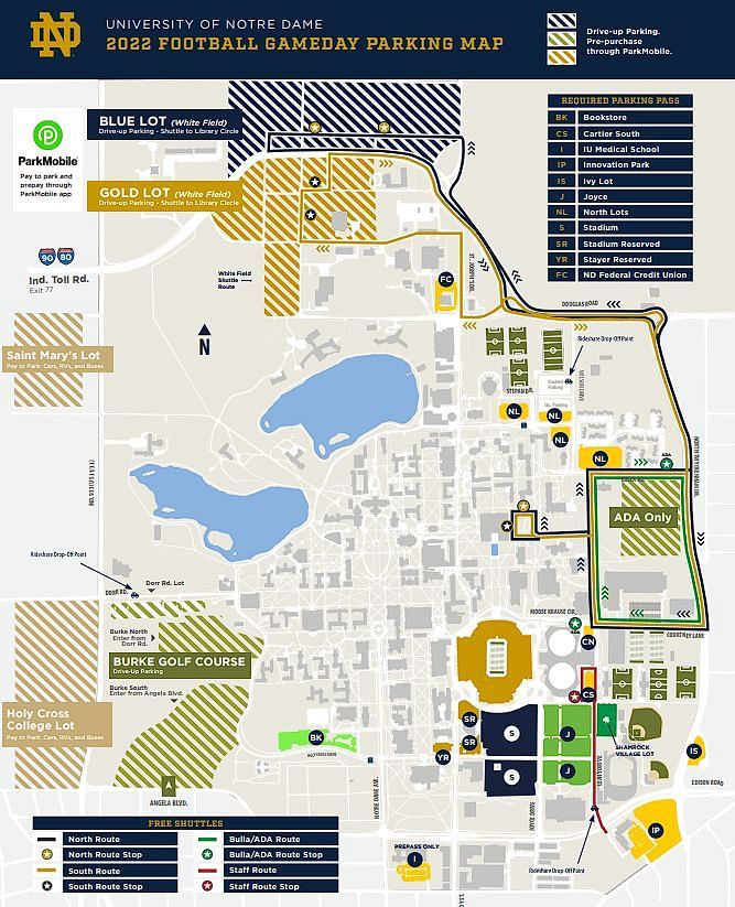 Notre Dame Stadium Parking Chart